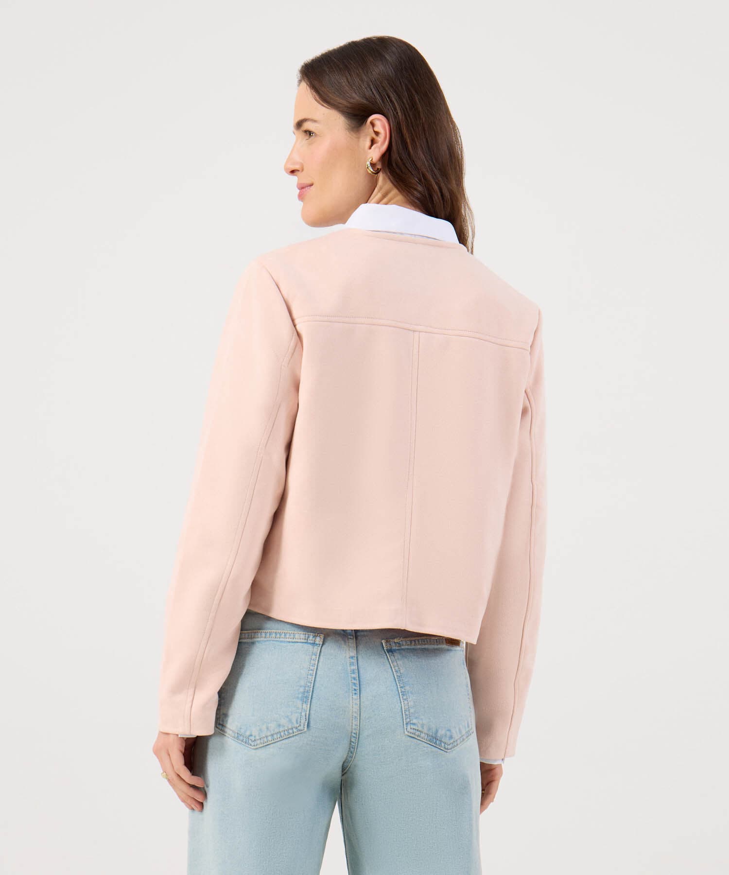 Chaqueta Cedro Edición Lino rosa empolvado para mujer, vista 4
