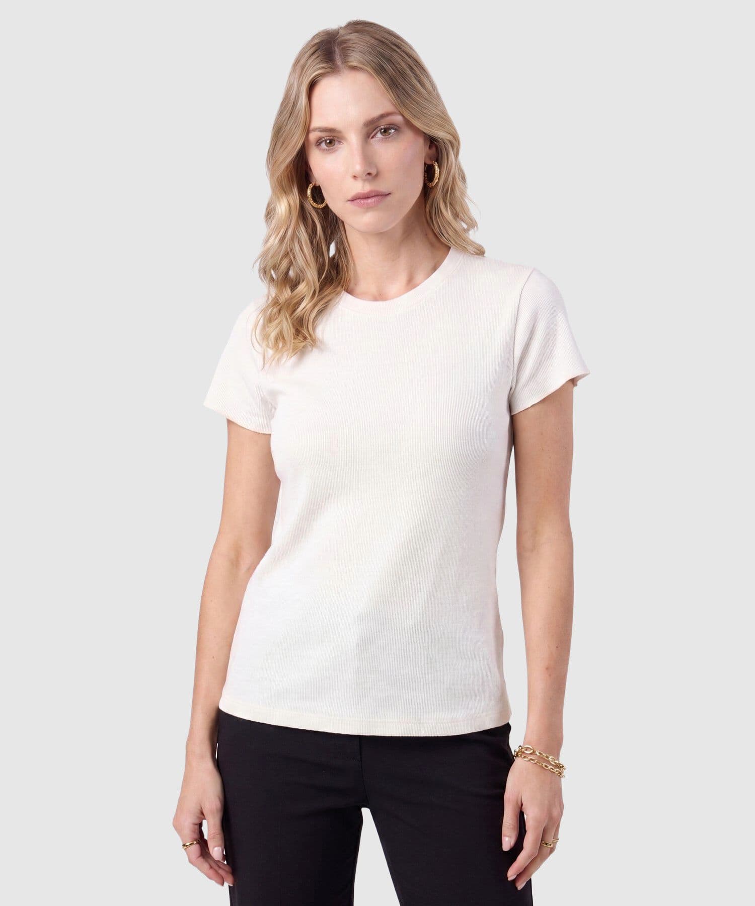 Camiseta Horizonte Texturizado blanco para mujer, vista principal