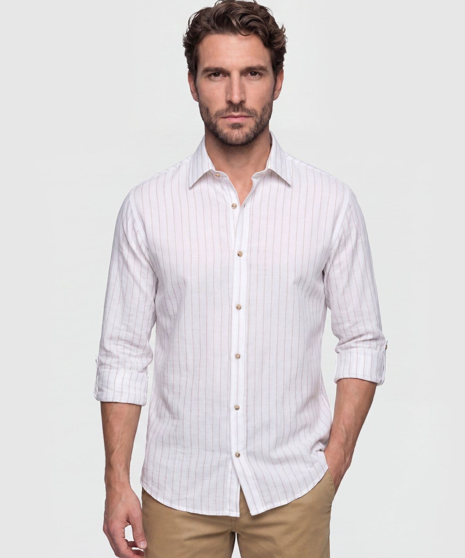 Camisa Litoral de Viaje blanco para hombre, vista principal