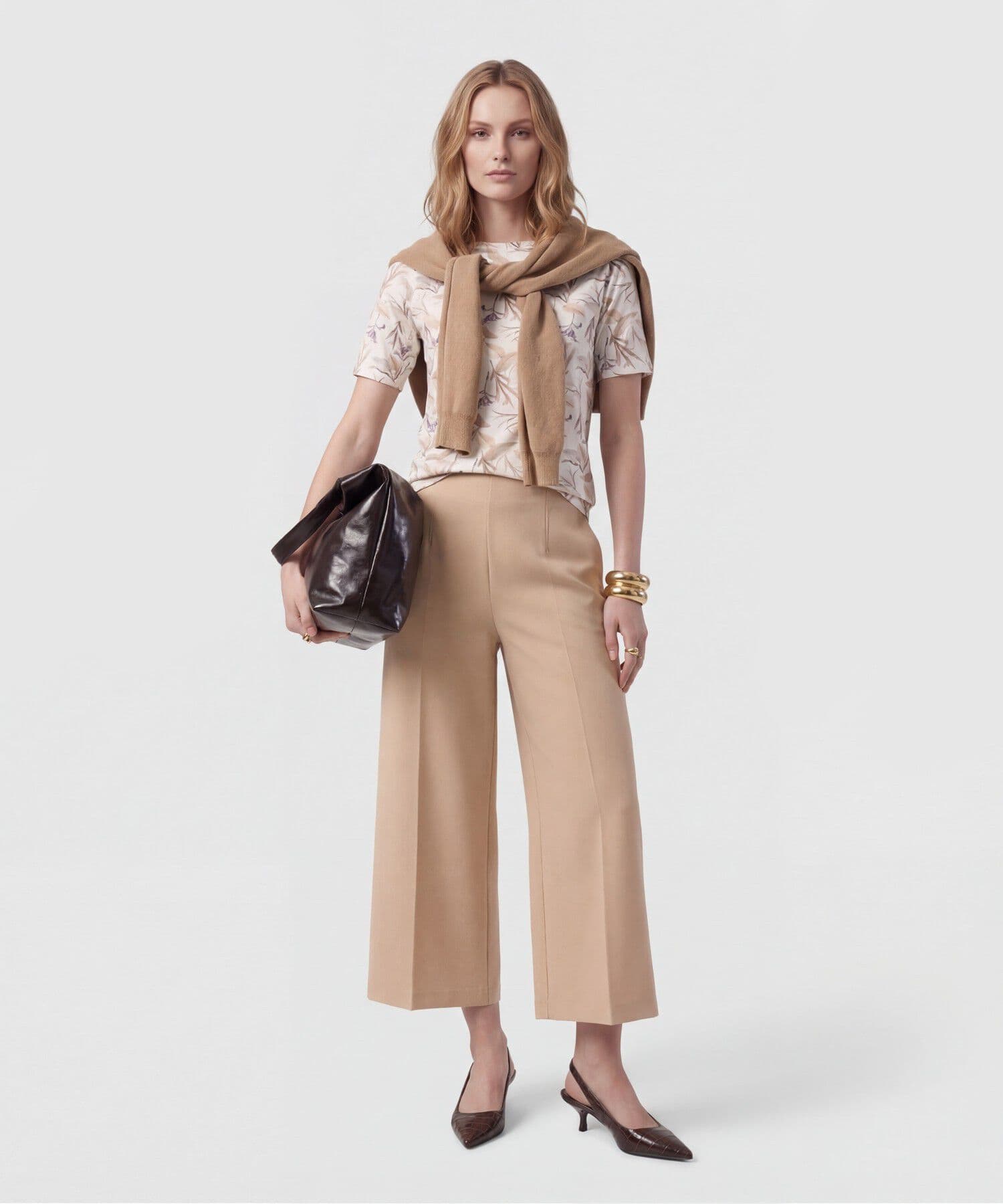 Pantalón Serena Contemporáneo café para mujer, vista 2