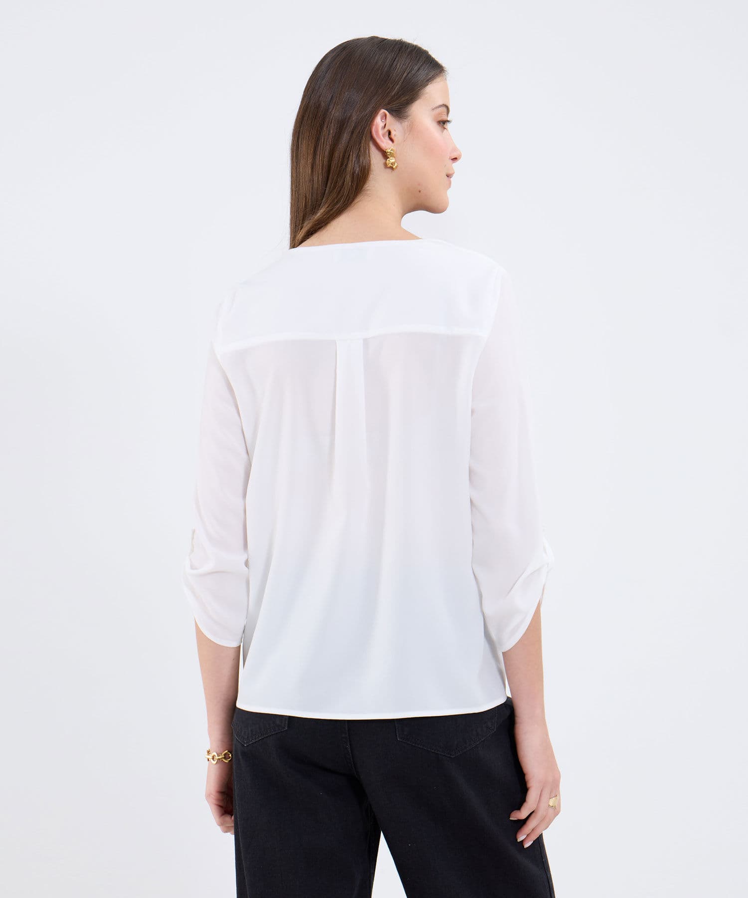 Blusa Marfil Urbano blanco para mujer, vista 4