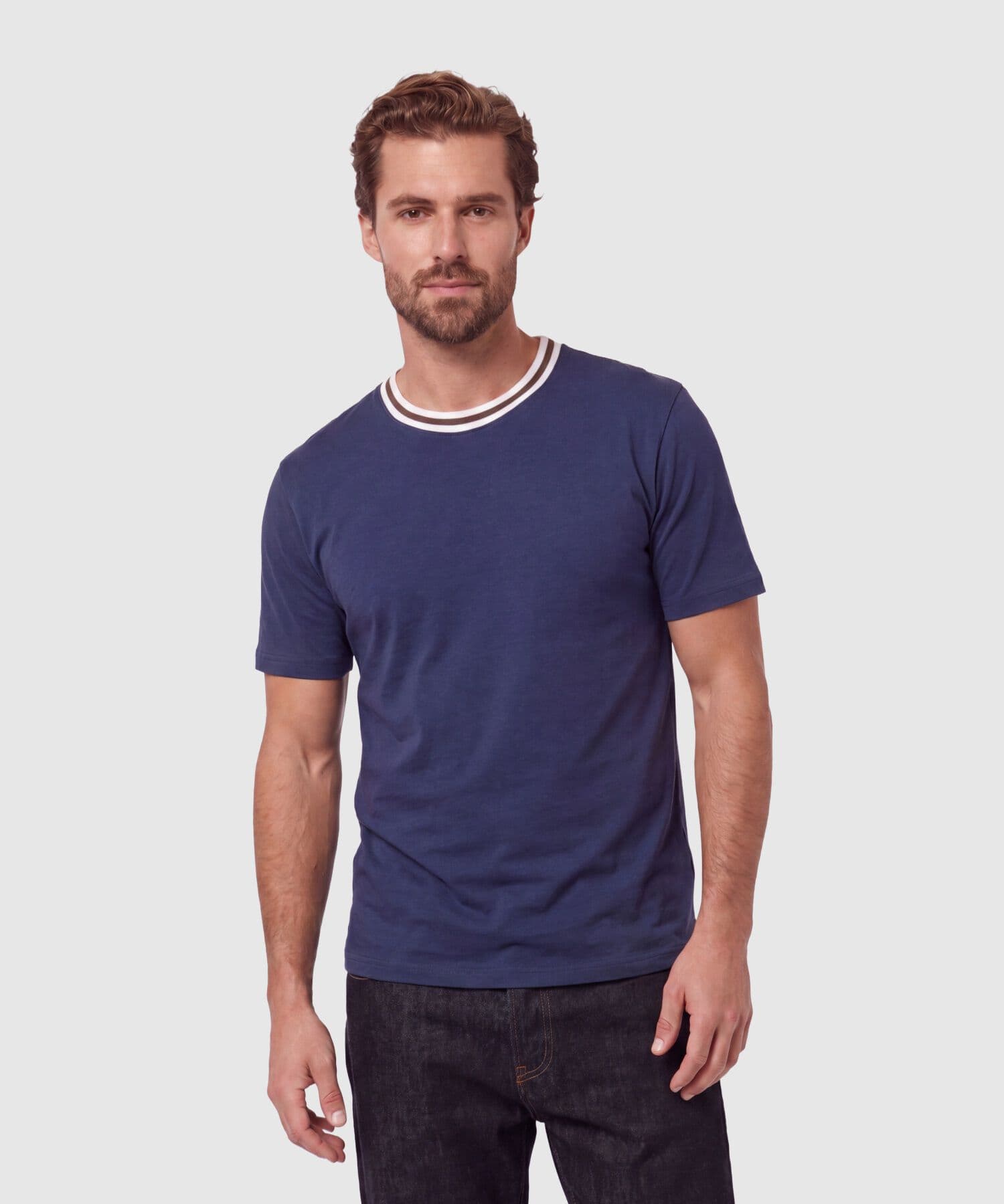 Camiseta Alba Texturizado azul marino para hombre, vista principal