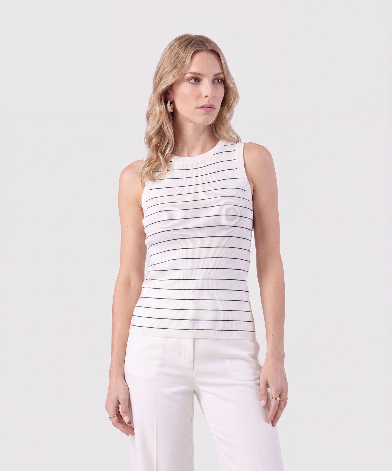 Camiseta Río Texturizado blanco para mujer, vista principal