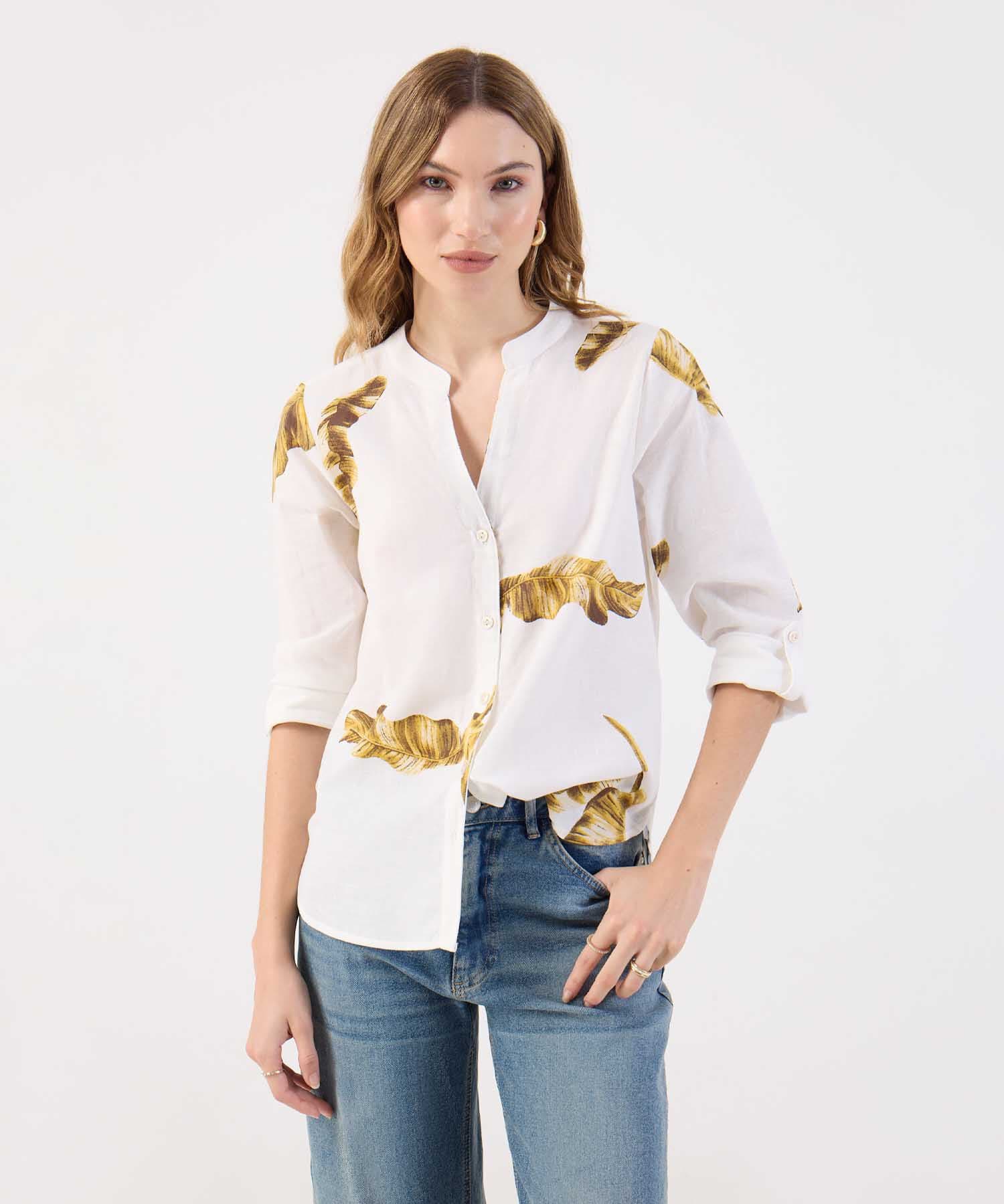Blusa Tierra de Noche arena para mujer, vista principal