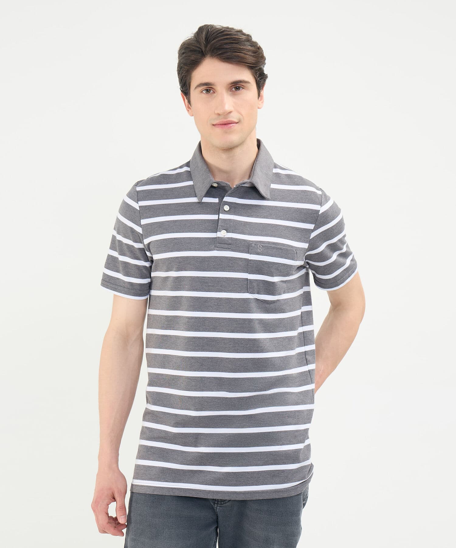 Polo Bahía Natural gris humo para hombre, vista principal