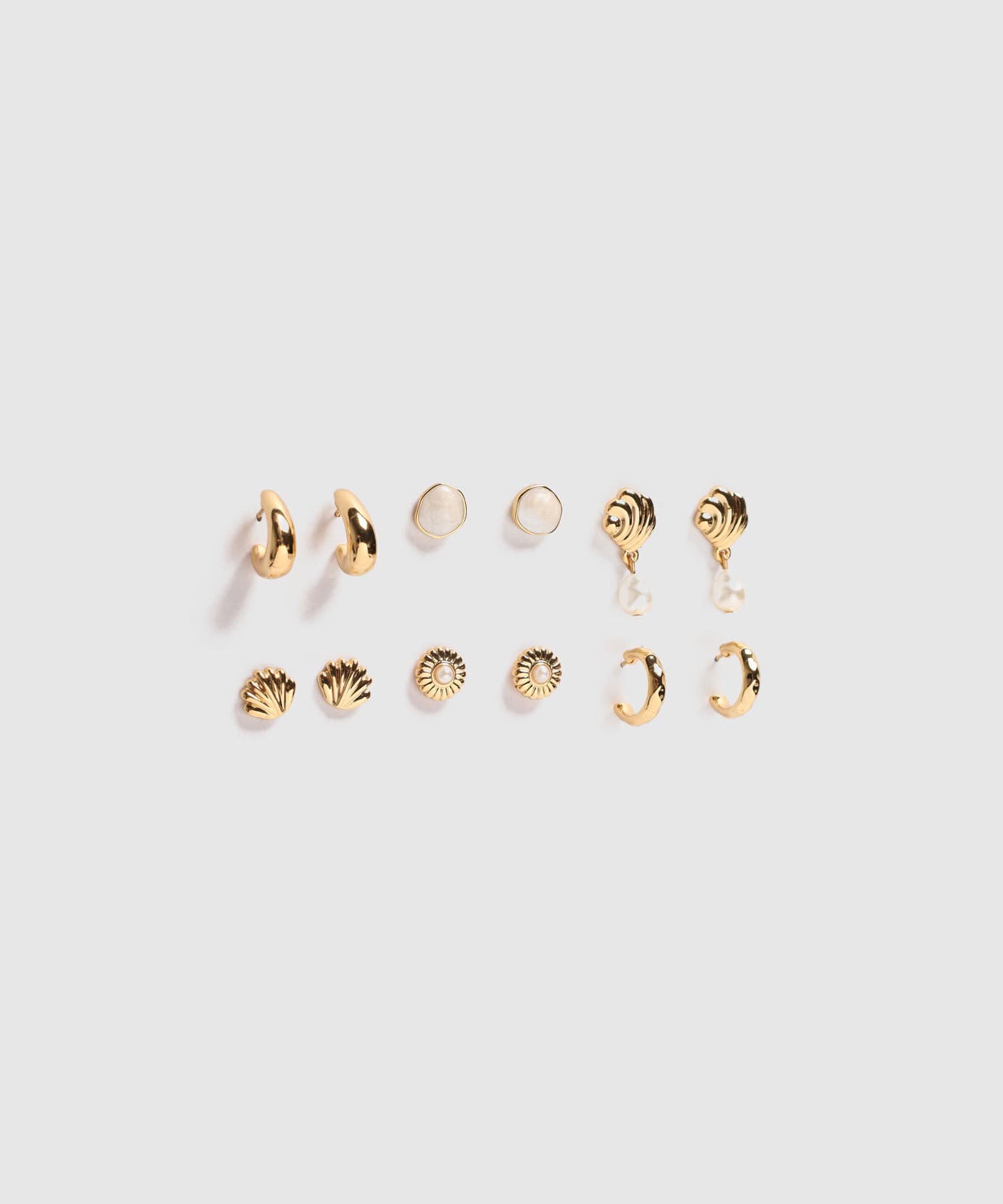 Aretes Cobalto Natural dorado para mujer, vista 3