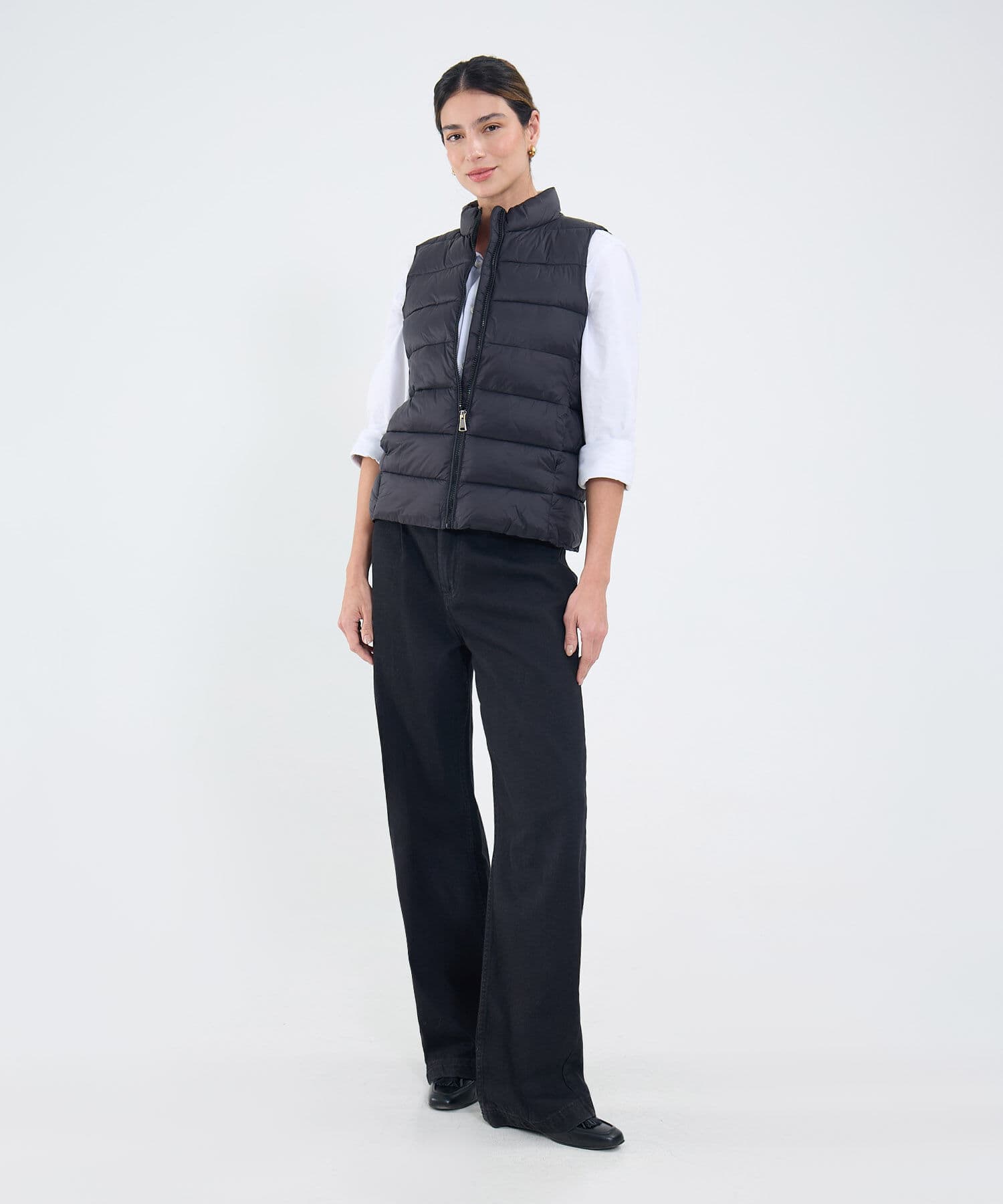 Buzo Sabana Relajado negro para mujer, vista 2