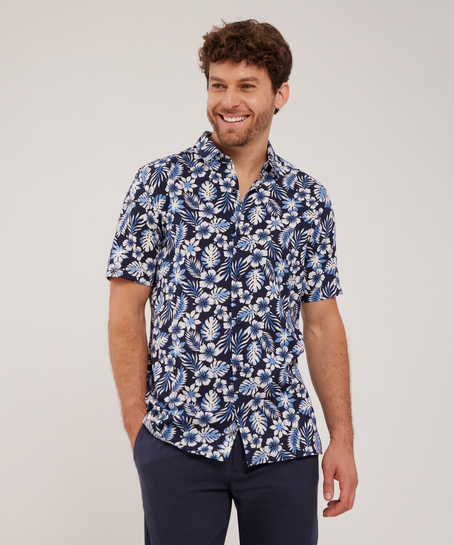 Camisa Solana Fluido azul marino para hombre, vista principal