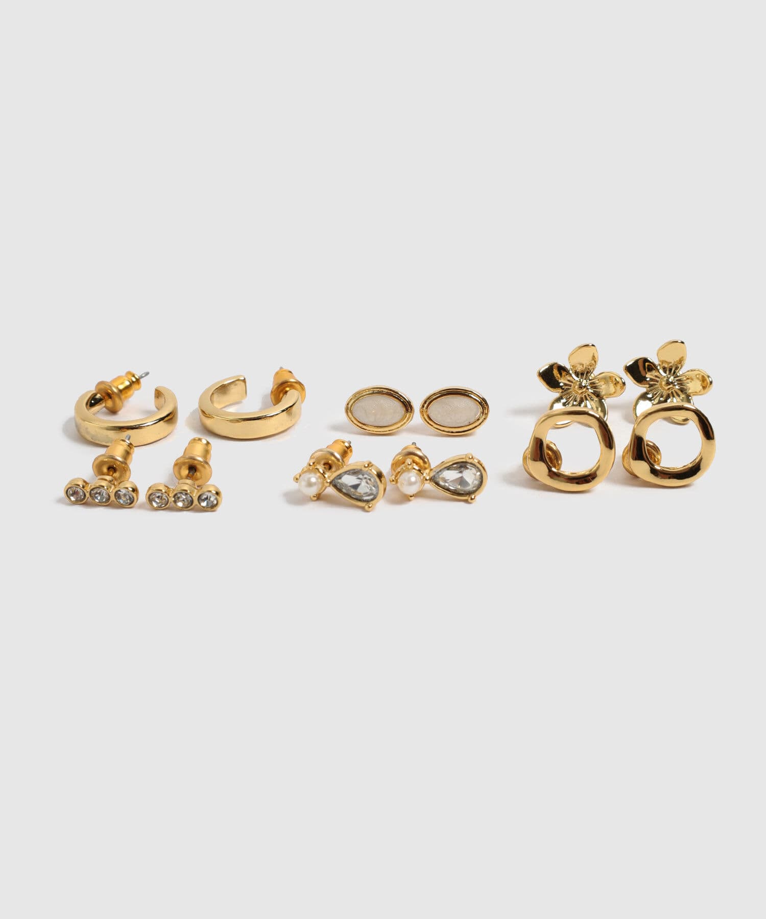 Aretes Tierra Fluido dorado para mujer, vista 3