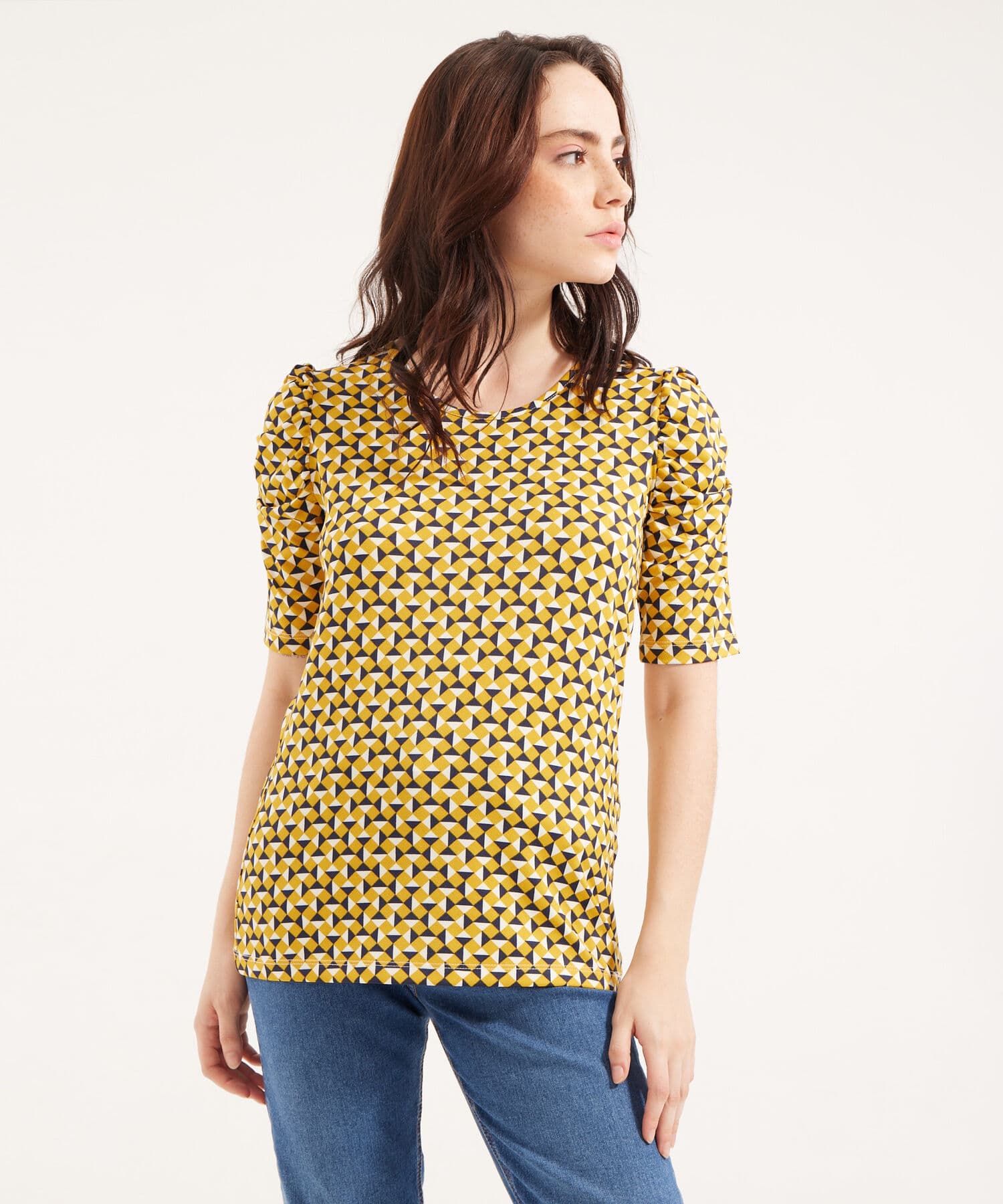 Camiseta Sabana Minimalista marfil para mujer, vista principal