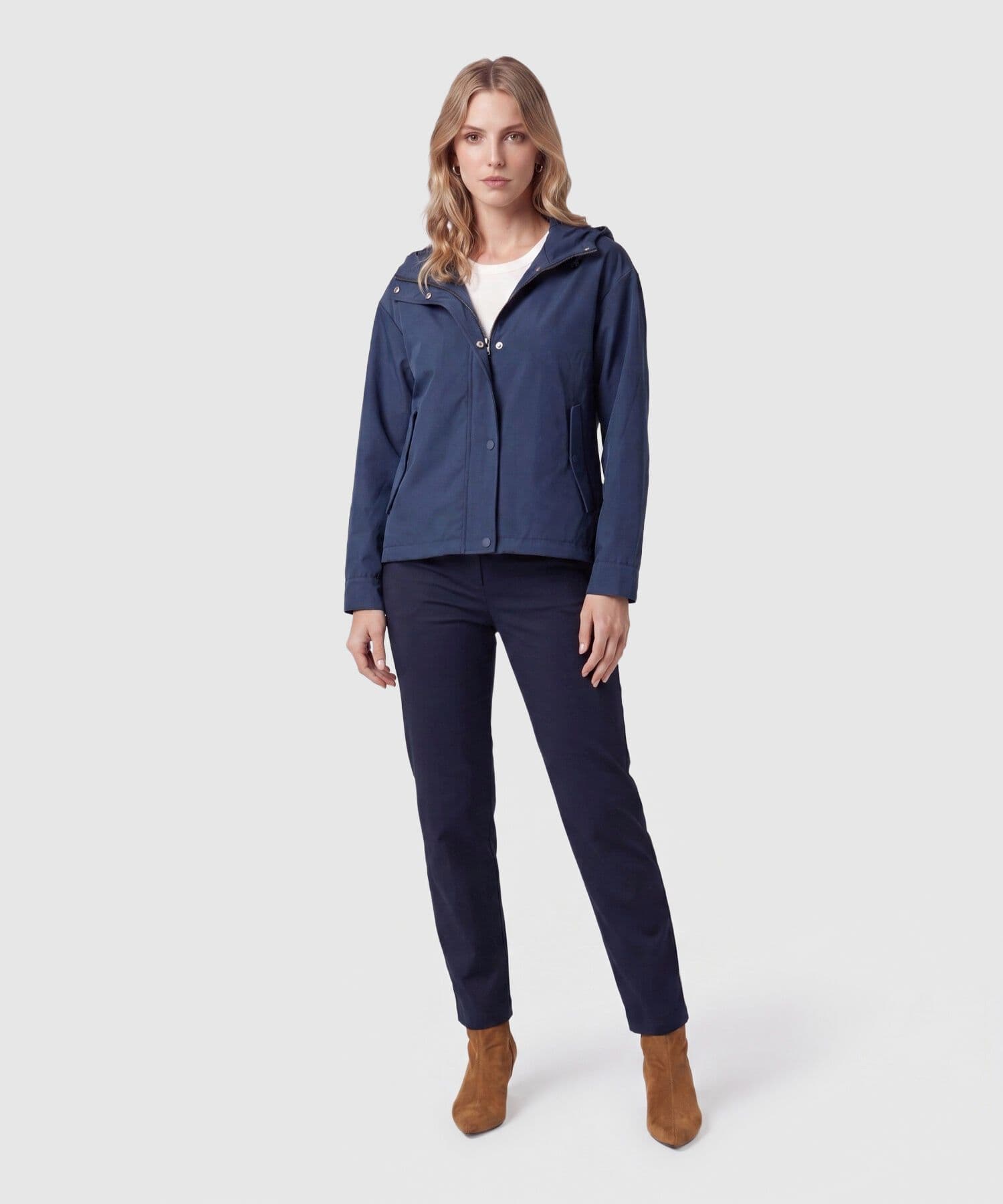Chaqueta Solana Texturizado azul marino para mujer, vista 2