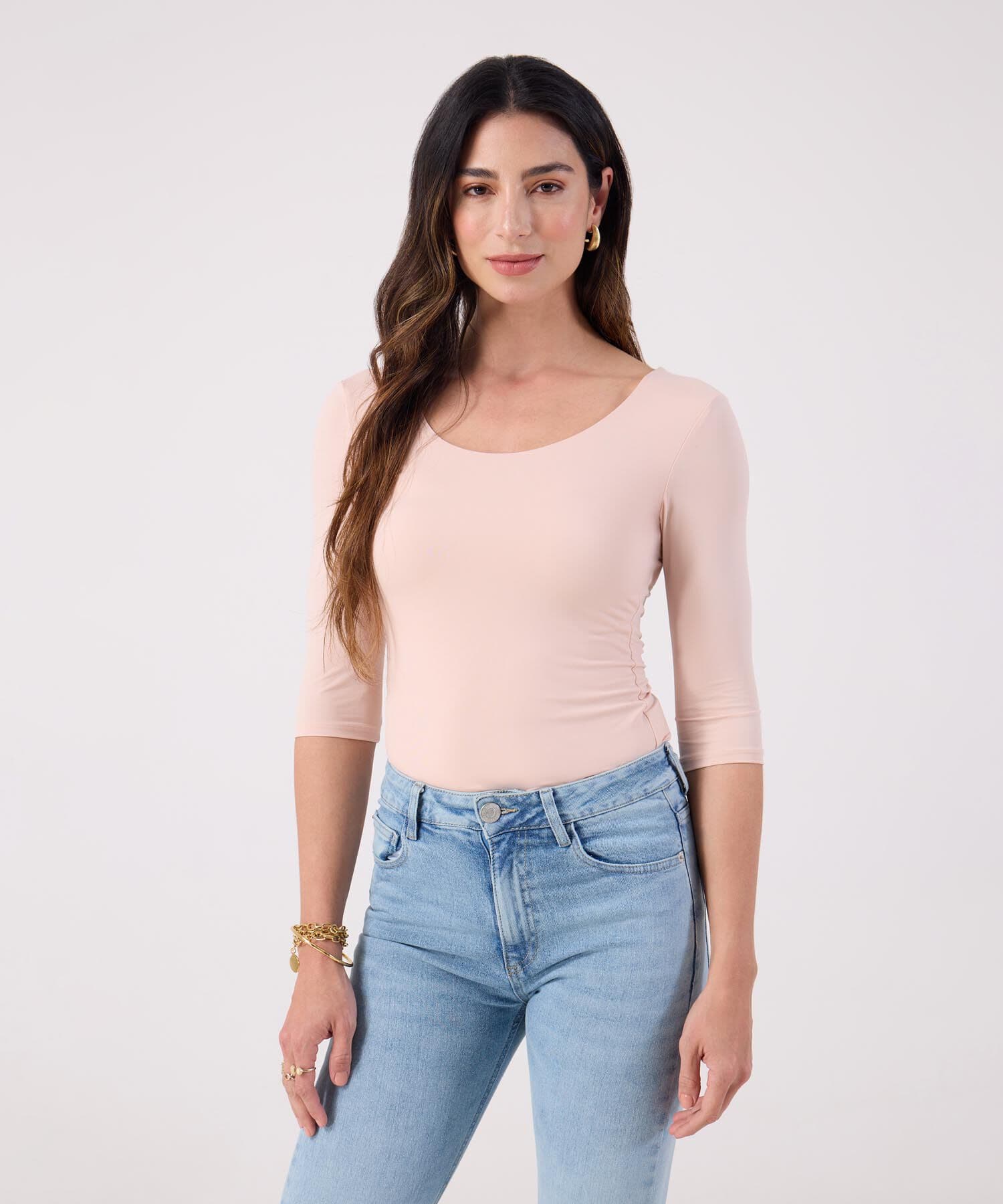 Camiseta Flora de Noche rosa empolvado para mujer, vista principal