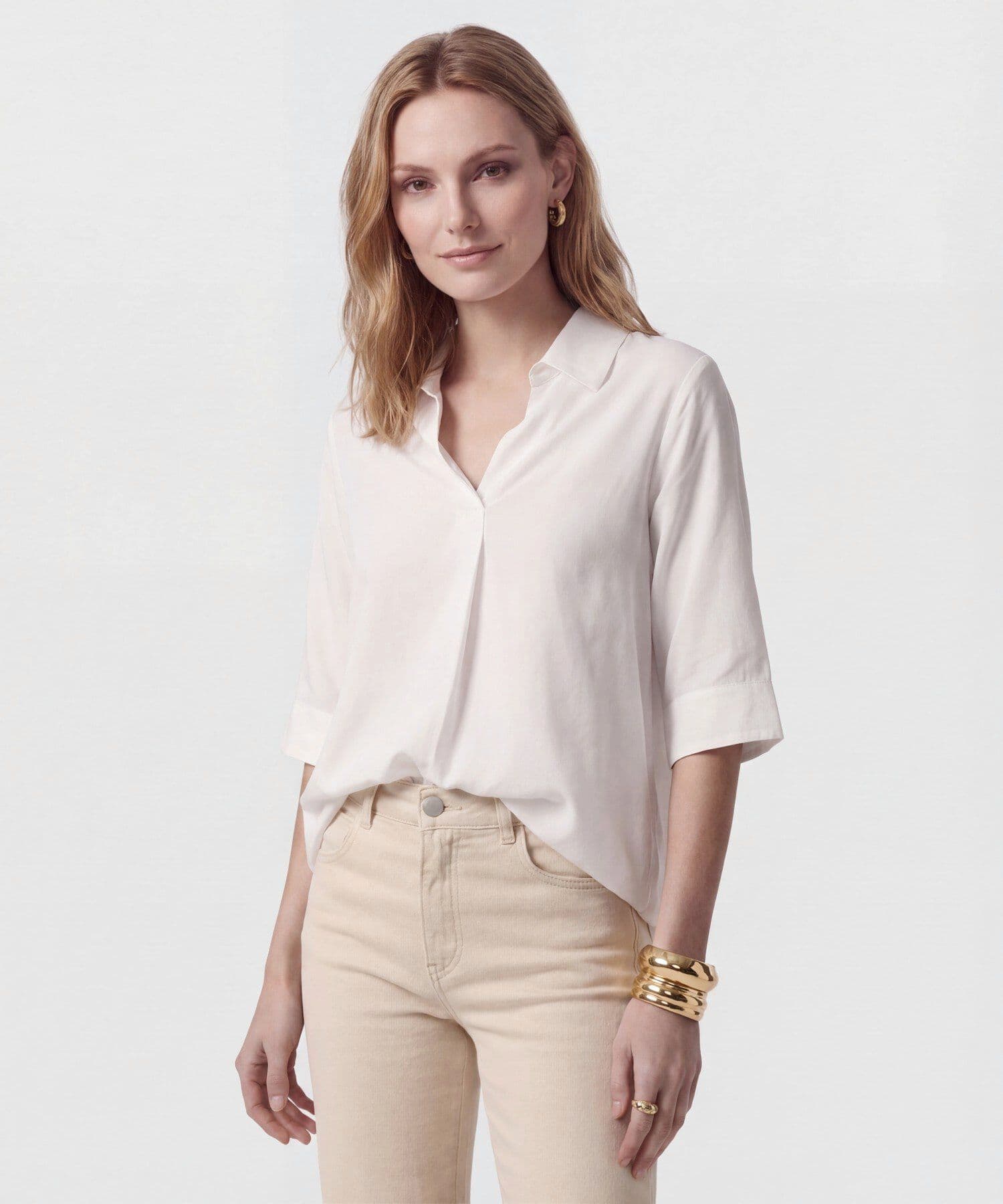 Blusa Renata Minimalista blanco para mujer, vista principal