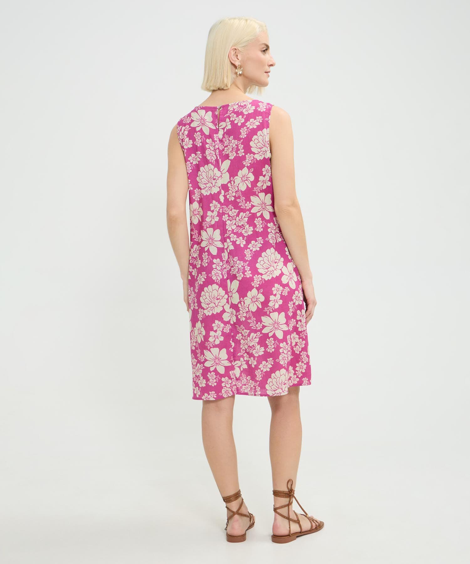Vestido Elisa Edición Lino rosa empolvado para mujer, vista 4