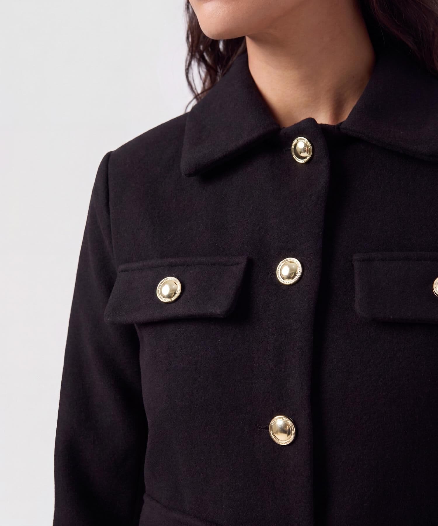 Chaqueta Niebla Texturizado negro para mujer, vista 3