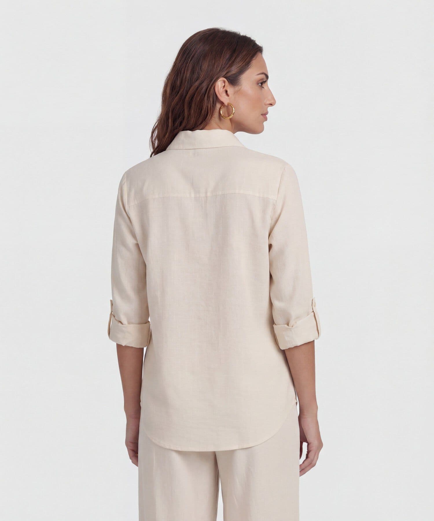 Camisa Azahar Natural arena para mujer, vista 4