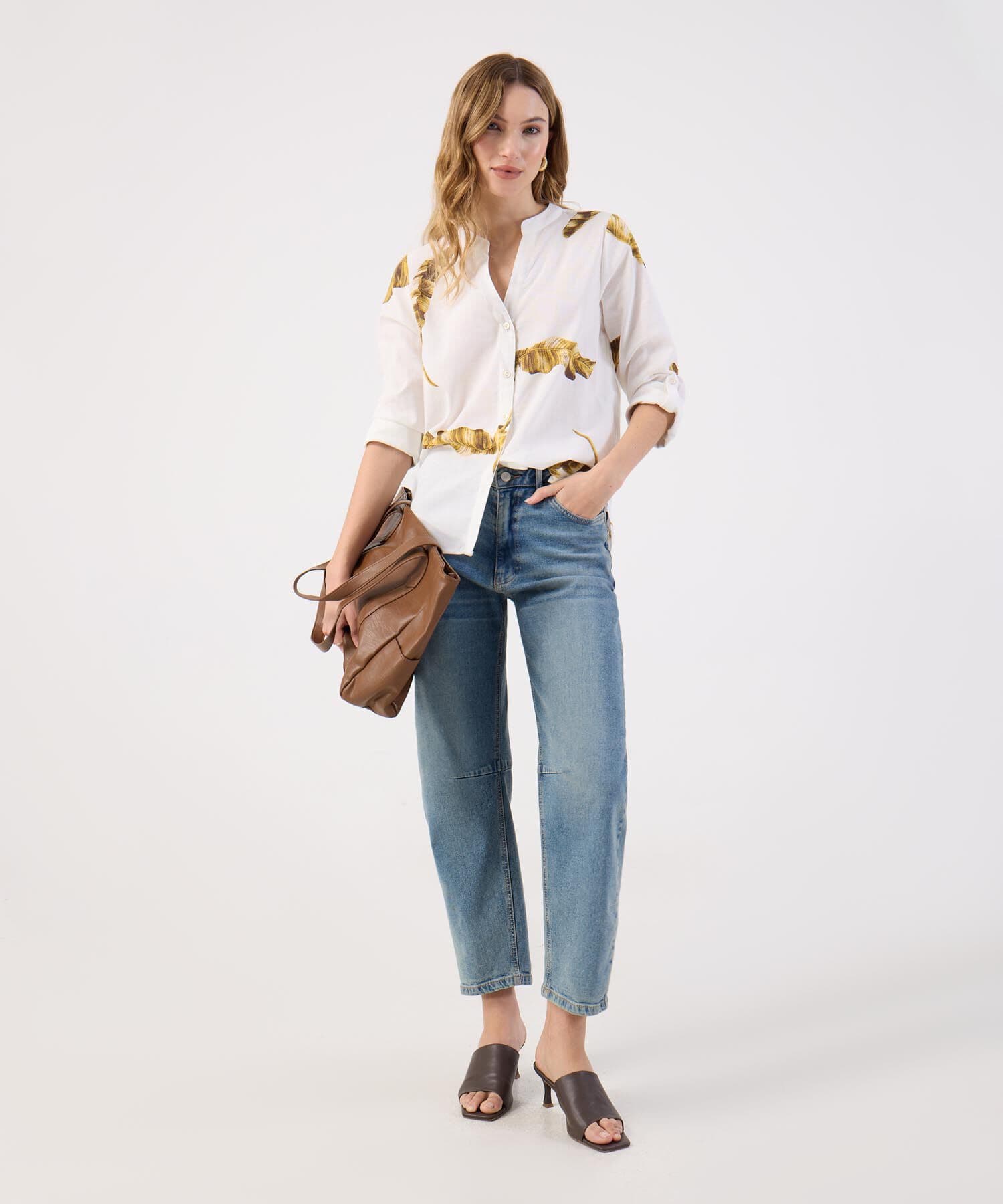 Blusa Tierra de Noche arena para mujer, vista 2