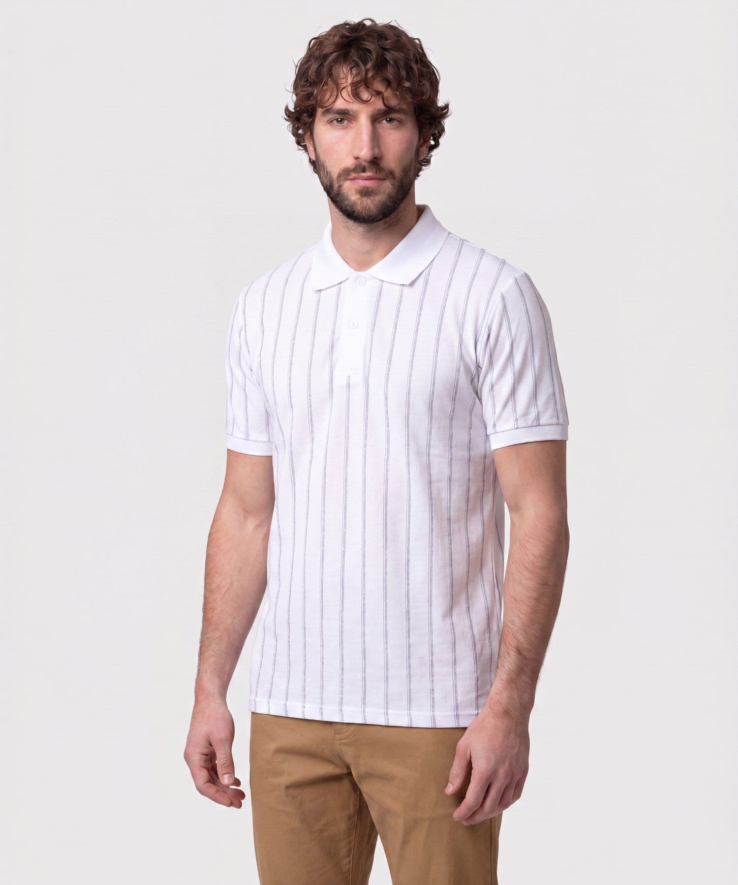 Polo Dalia Clásico blanco para hombre, vista principal