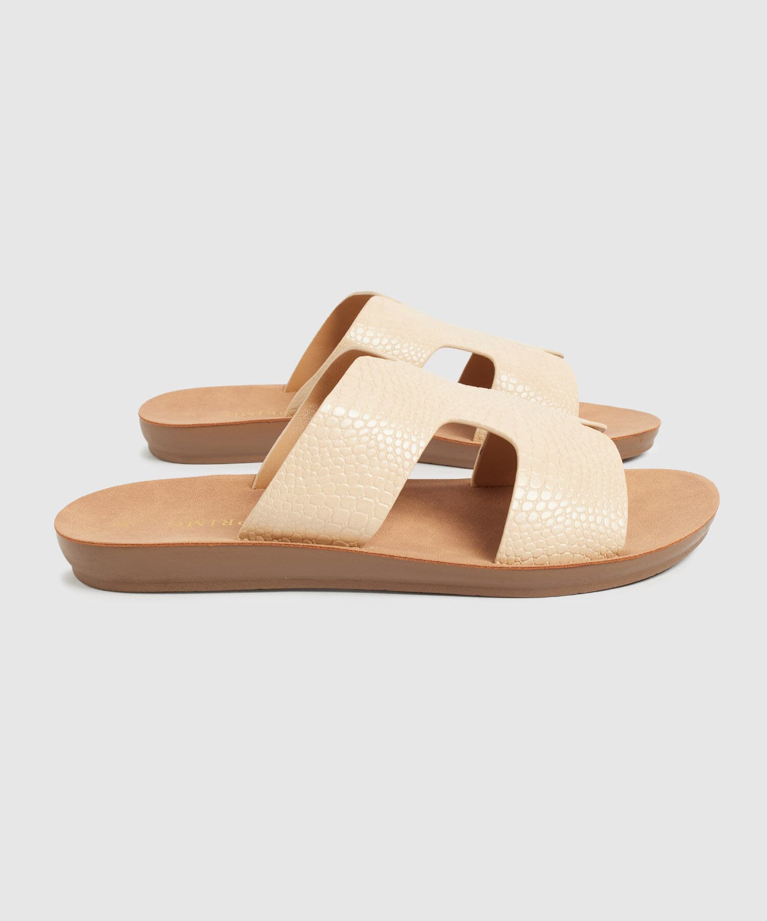 Sandalia Flora Texturizado camel para mujer, vista 2