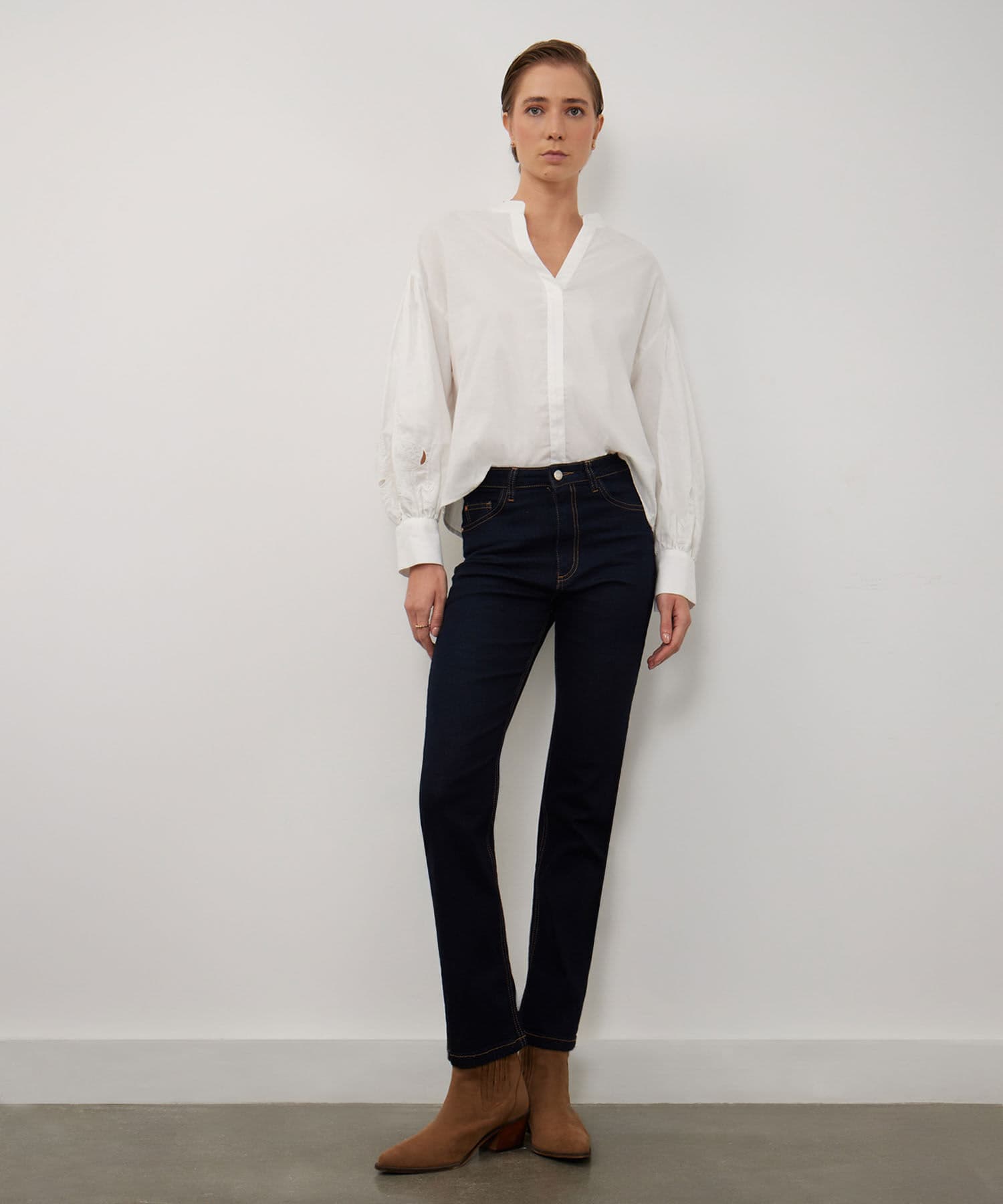 Jean Guayacán Contemporáneo azul marino para mujer, vista 2