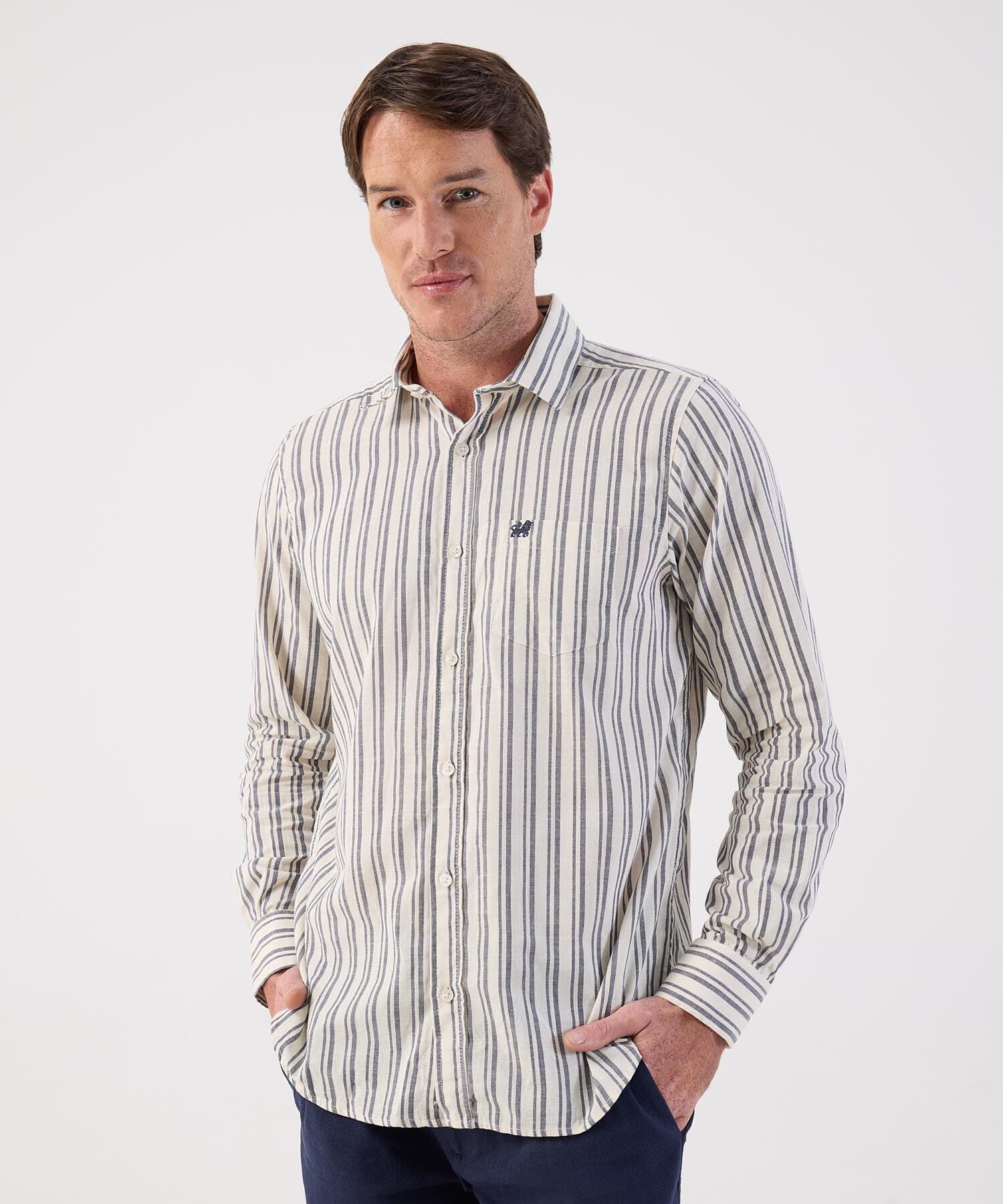 Camisa Coral de Noche azul marino para hombre, vista principal