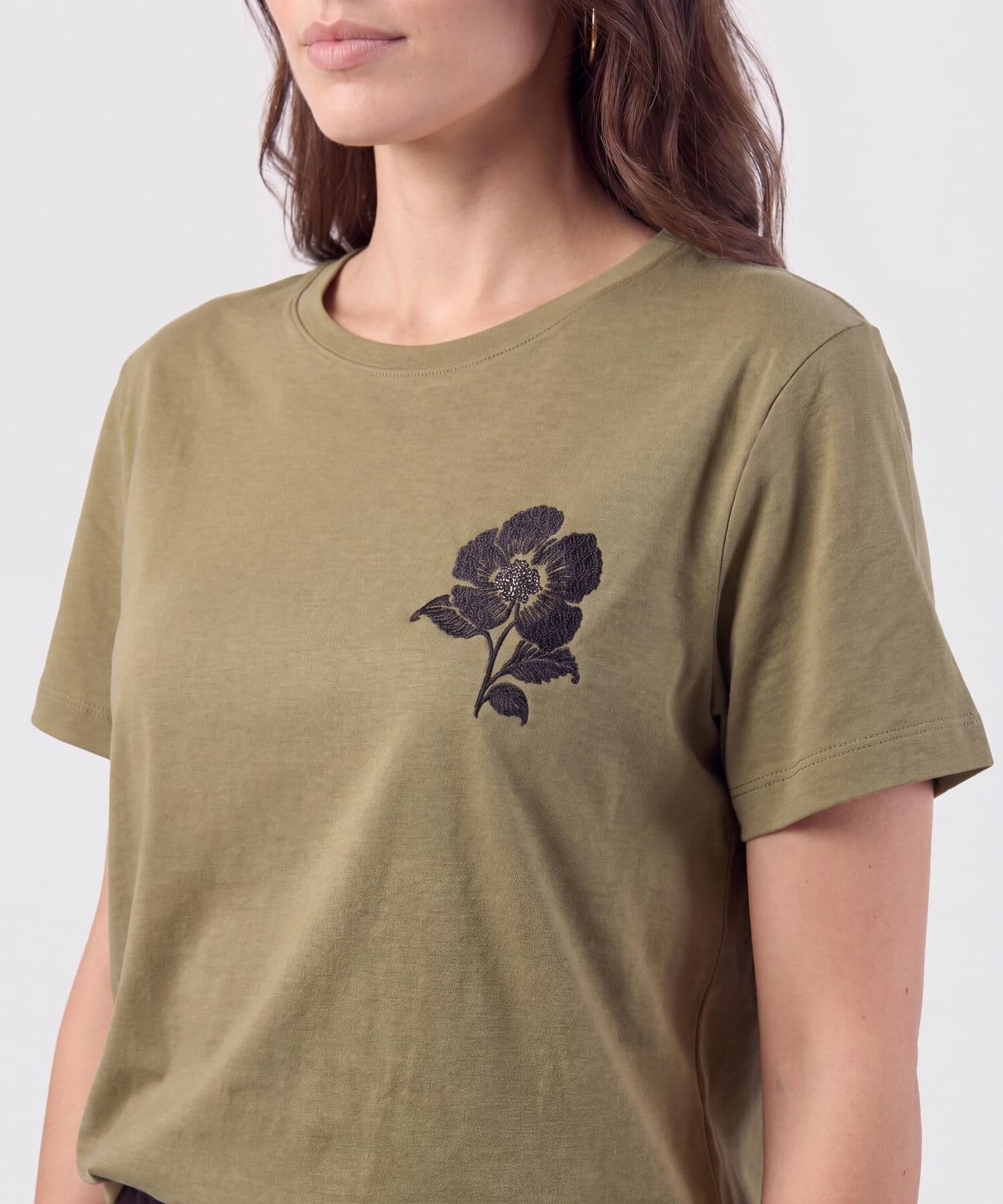 Camiseta Tierra de Noche verde oliva para mujer, vista 3