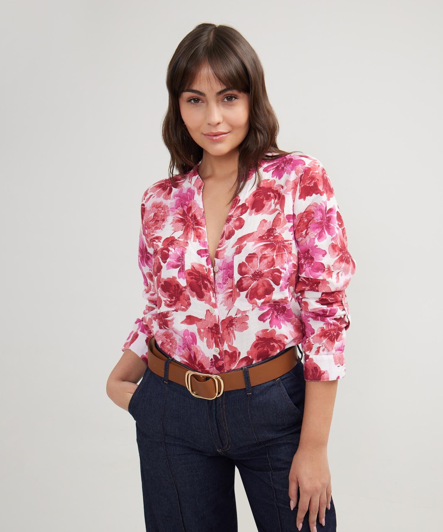 Blusa Siena Edición Índigo marfil para mujer, vista principal