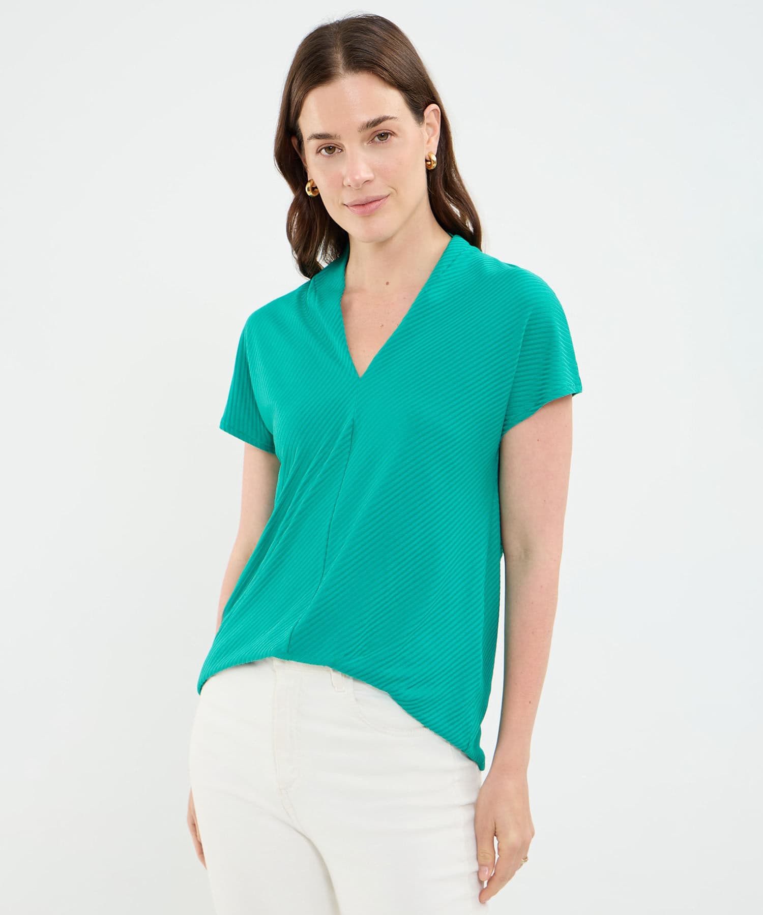 Camiseta Cobalto Edición Lino verde oliva para mujer, vista principal