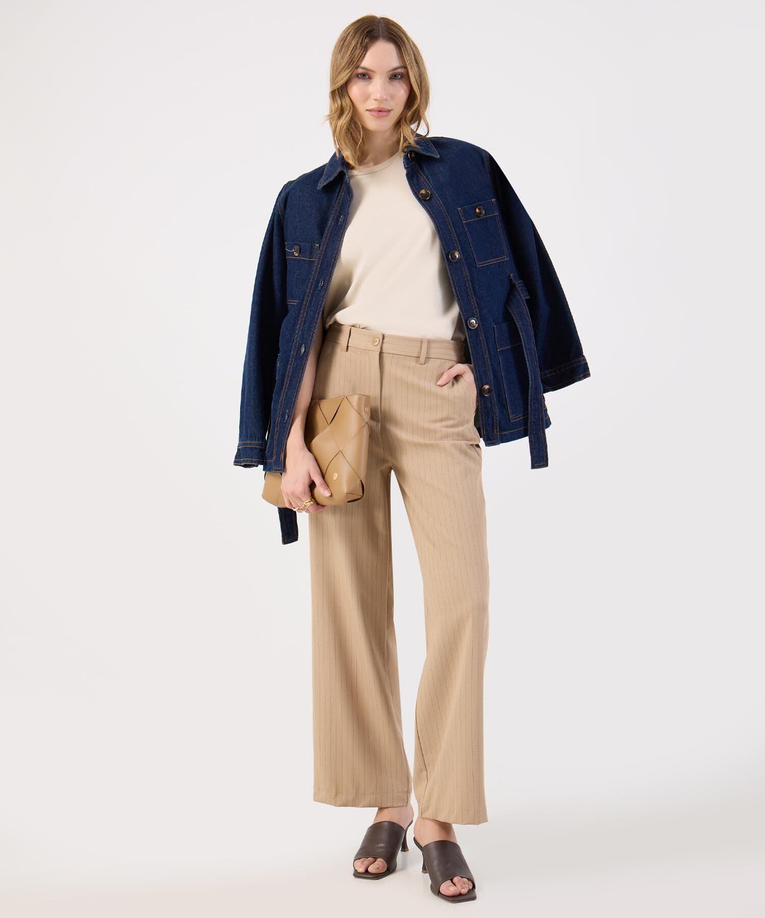 Pantalón Valle Fluido arena para mujer, vista 2