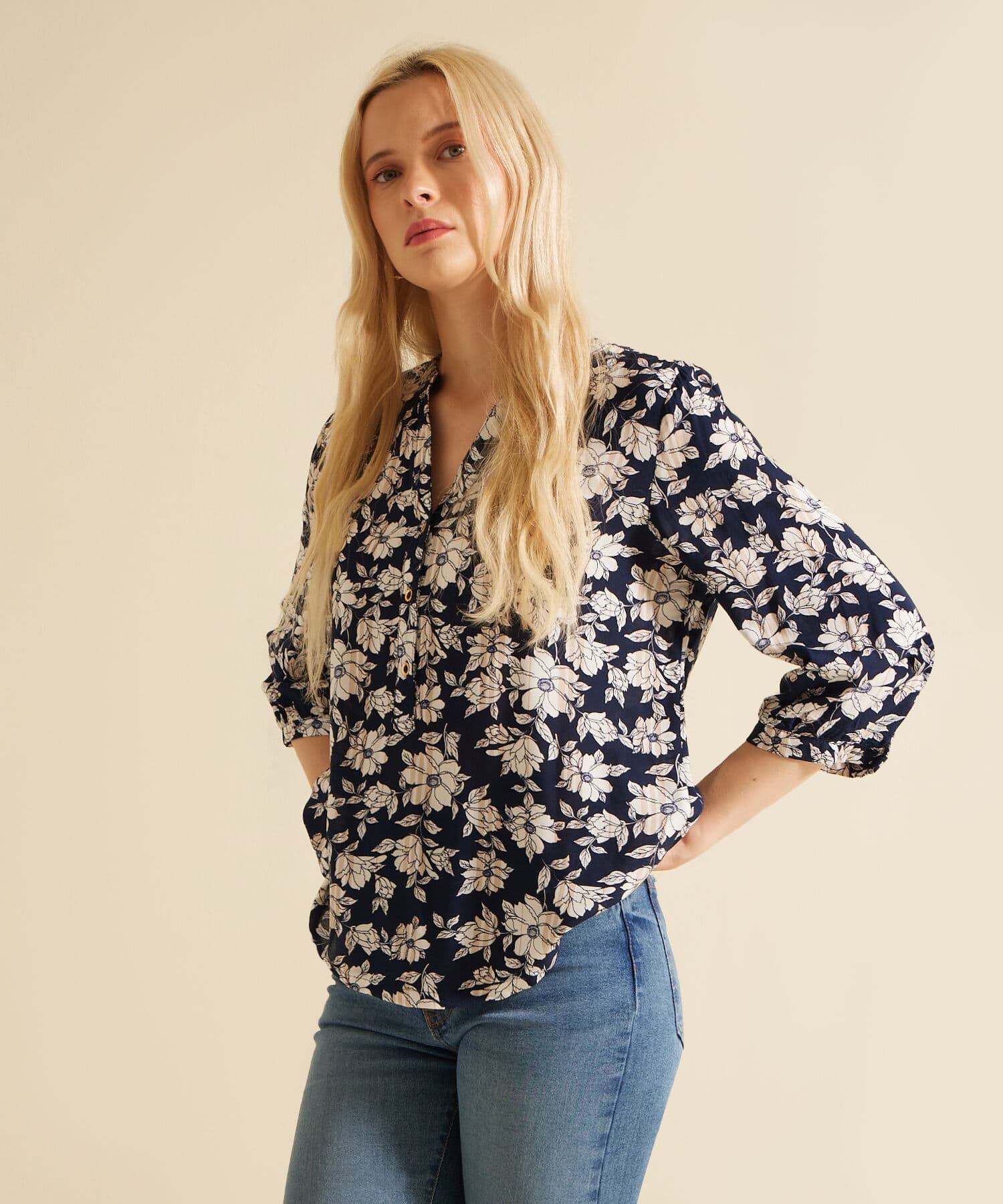 Blusa Dalia Sastre arena para mujer, vista principal