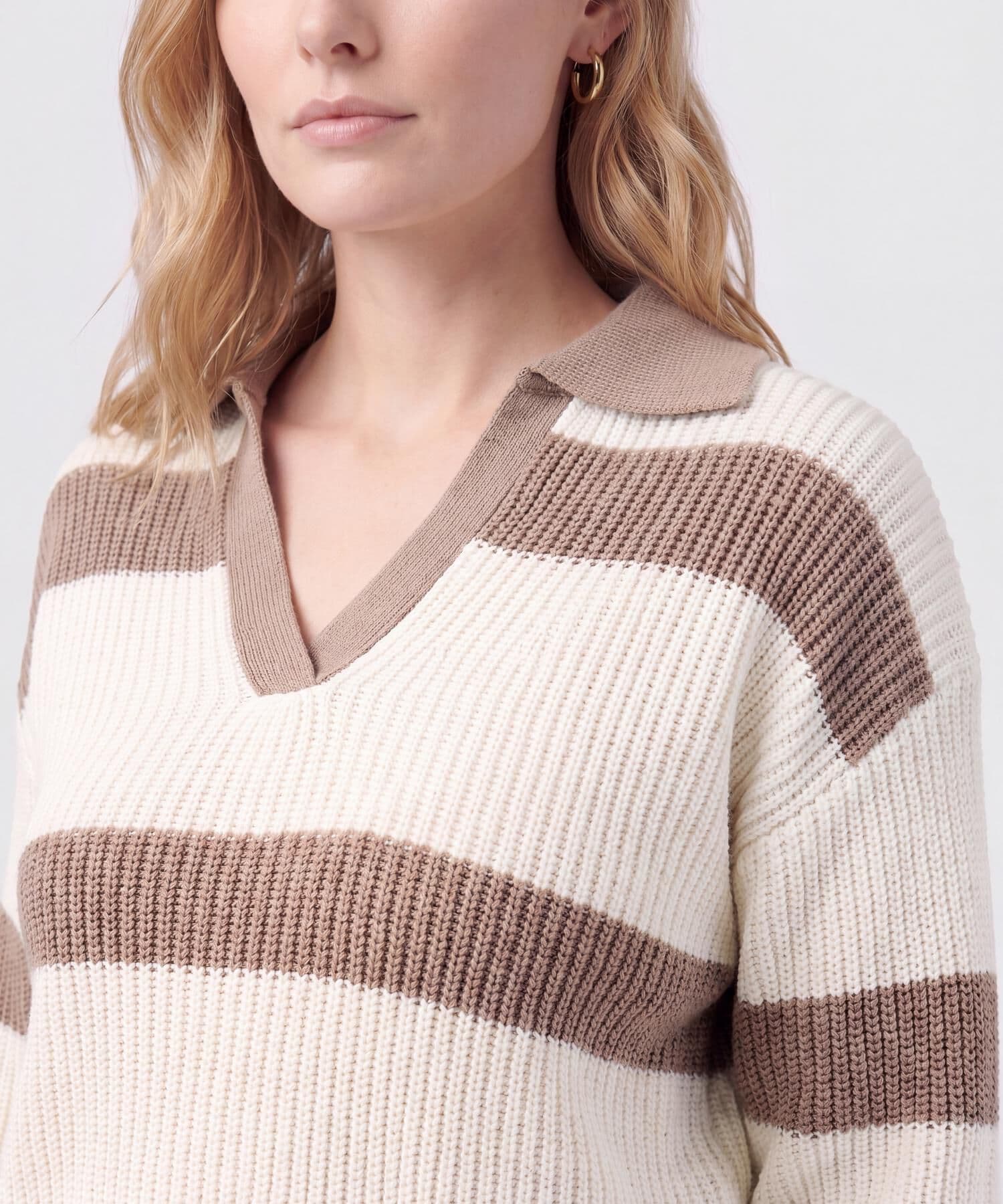 Polo Cauce Texturizado blanco para mujer, vista 3
