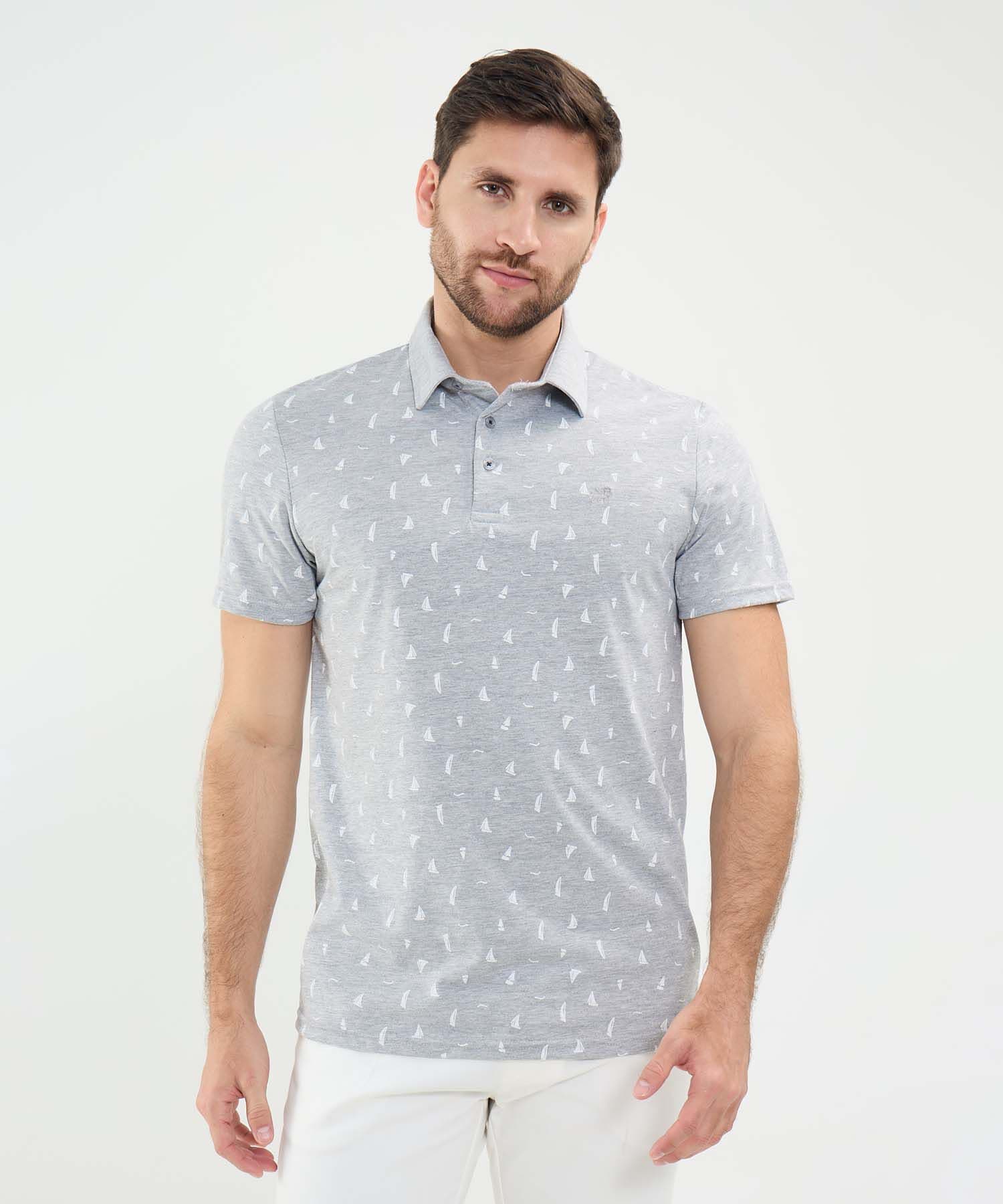 Polo Salina de Noche gris humo para hombre, vista principal