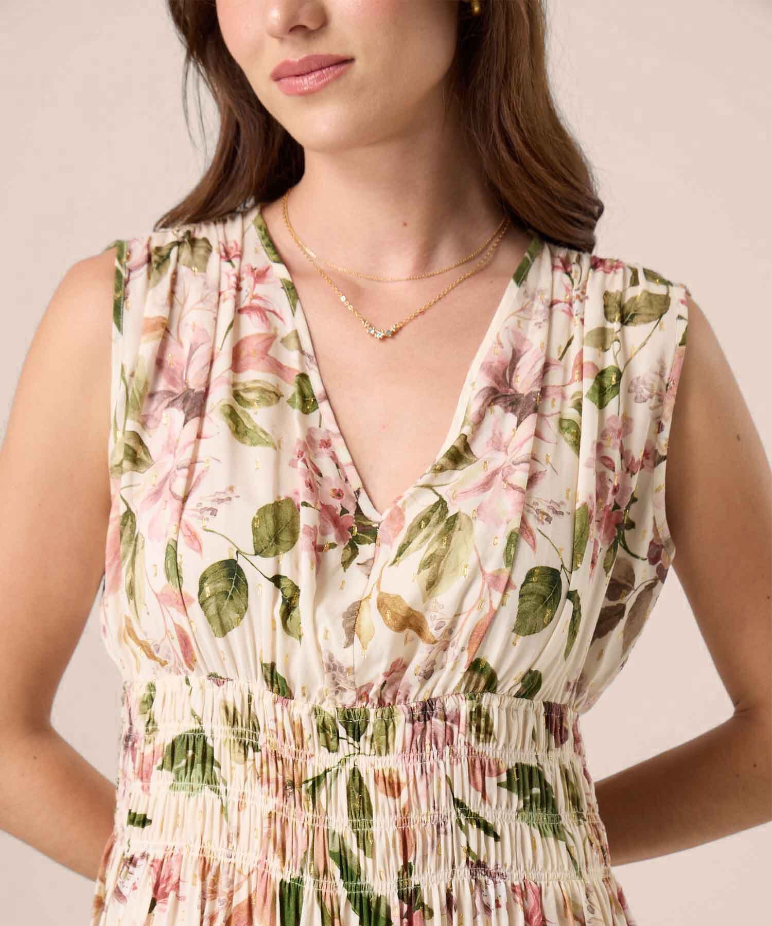 Vestido Flora de Día arena para mujer, vista 3