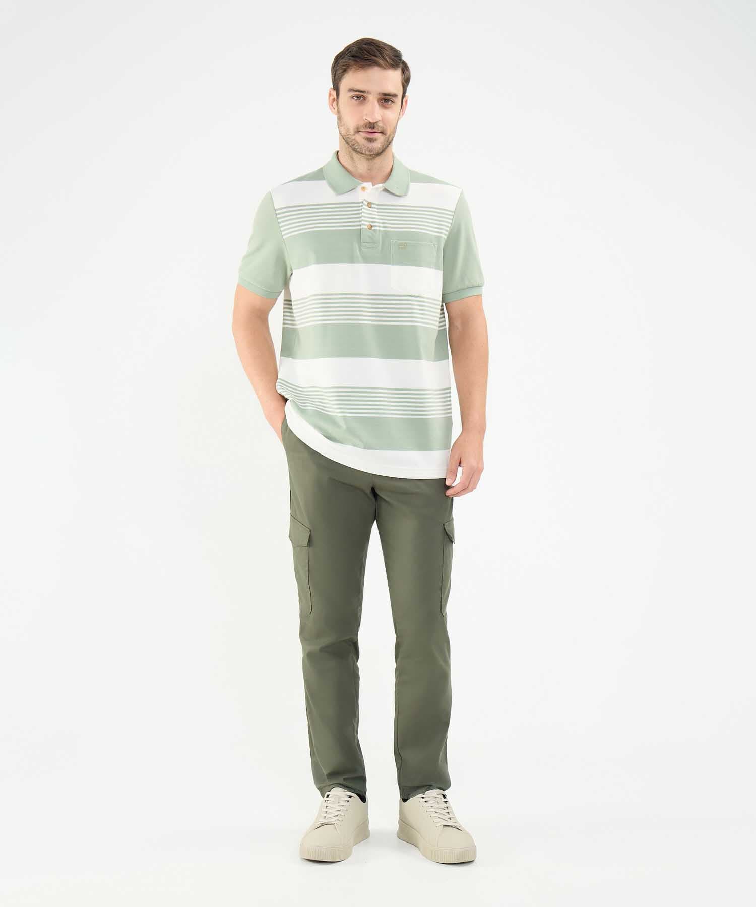 Polo Ámbar Minimalista verde oliva para hombre, vista 2