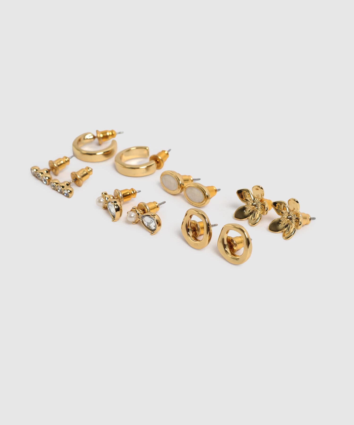 Aretes Tierra Fluido dorado para mujer, vista principal