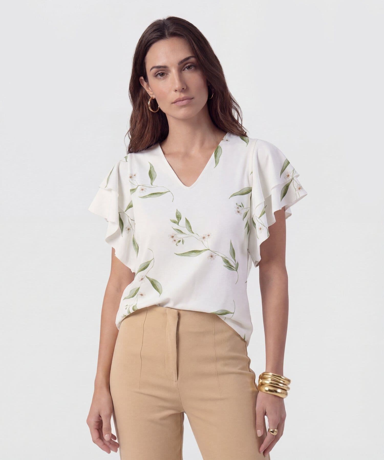 Camiseta Sierra Minimalista blanco para mujer, vista principal
