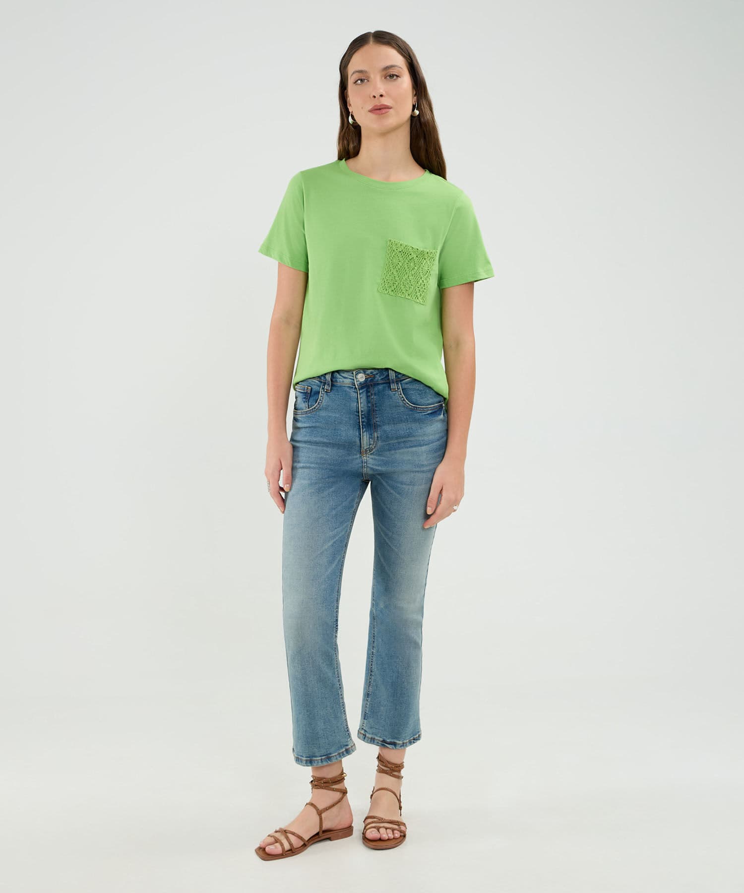 Camiseta Celeste Suave verde oliva para mujer, vista 2