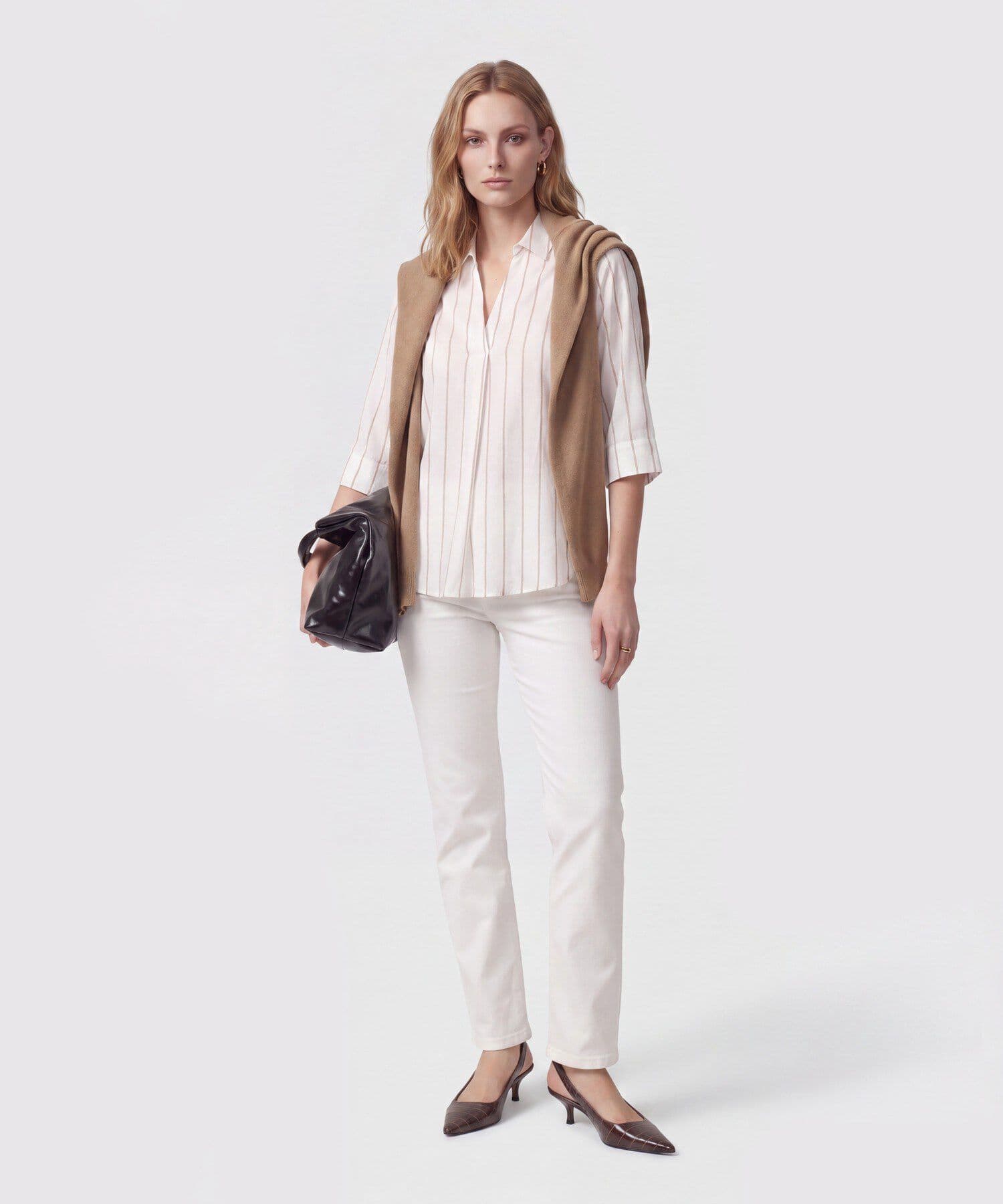 Blusa Dorada Ligero blanco para mujer, vista 2