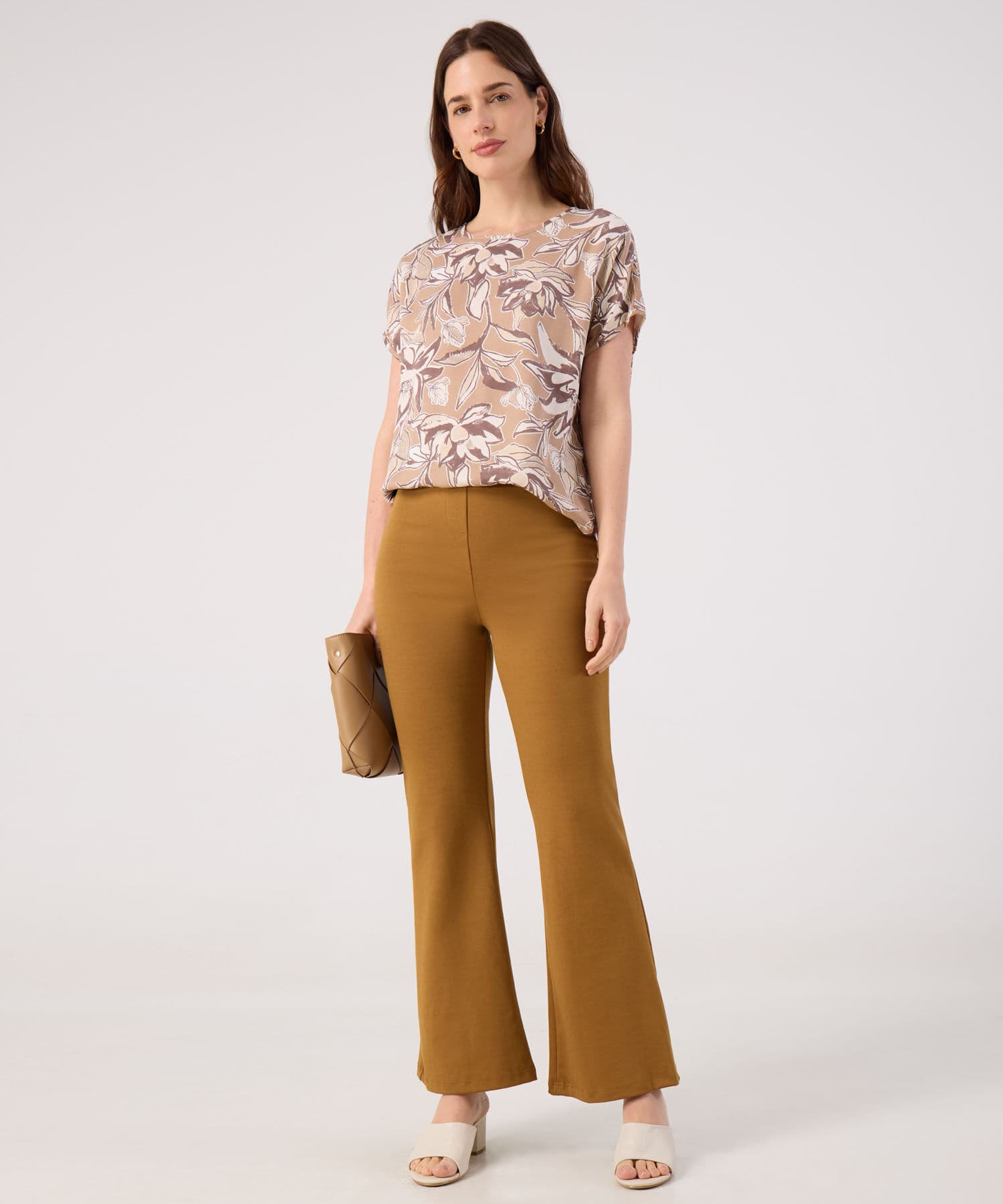 Blusa Bahía Edición Lino café para mujer, vista 2