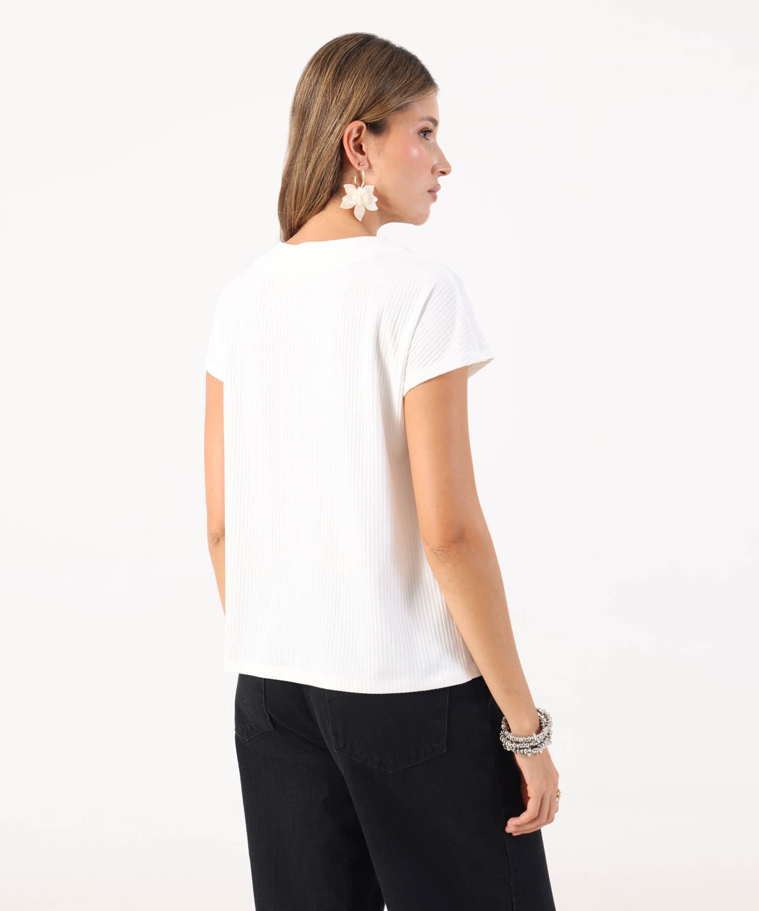 Camiseta Alba Clásico blanco para mujer, vista 4