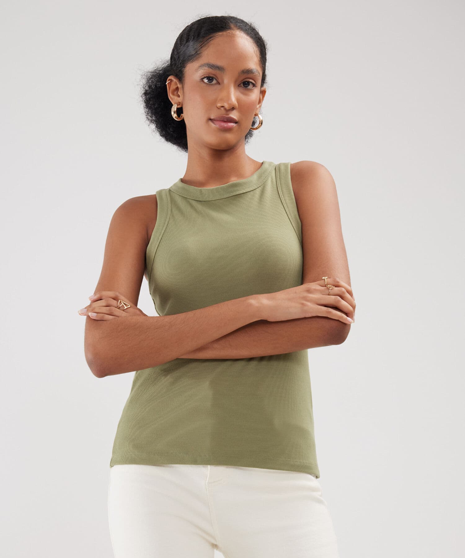 Camiseta Río Sastre verde oliva para mujer, vista principal
