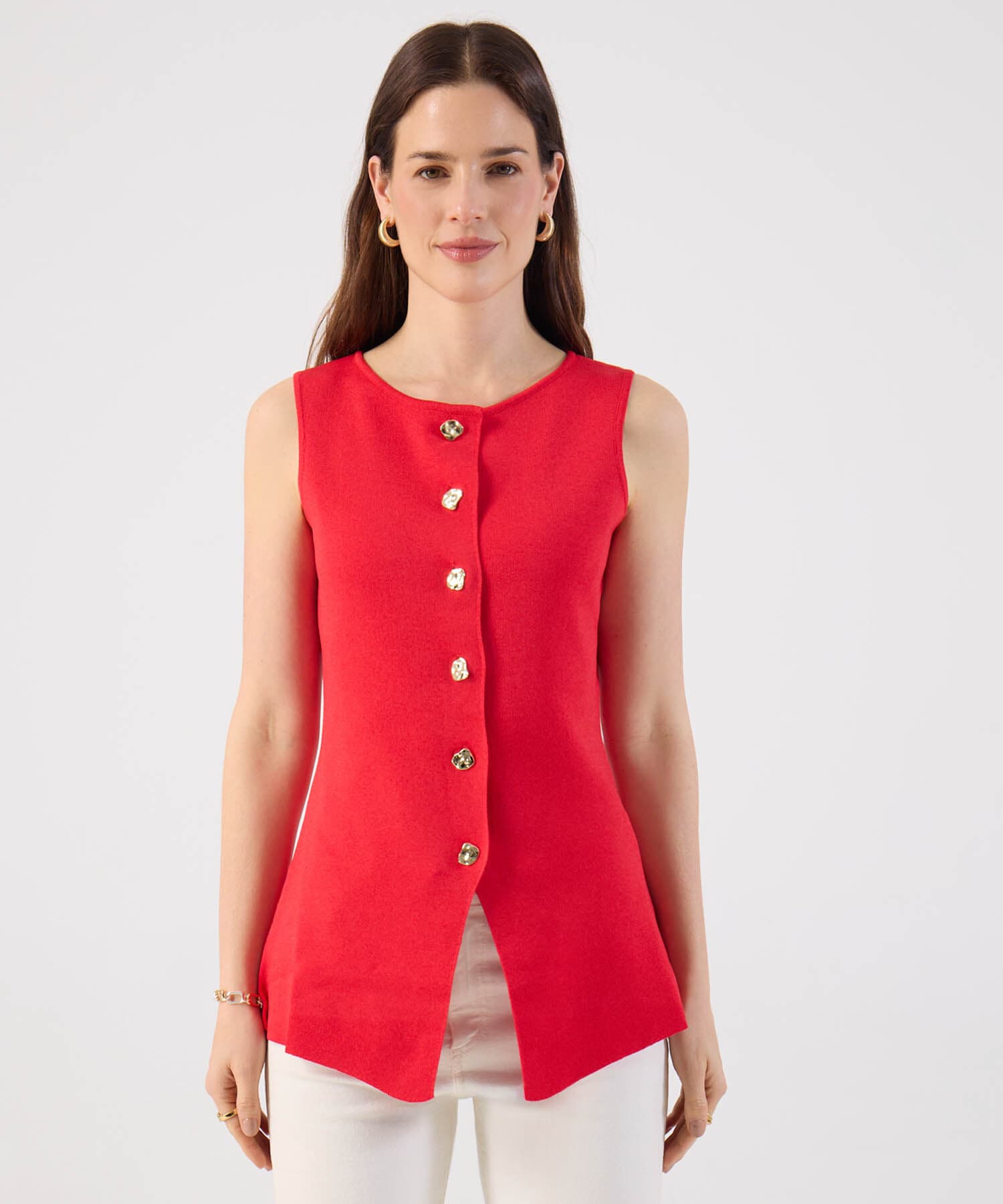 Buzo Selva Texturizado rojo granada para mujer, vista principal