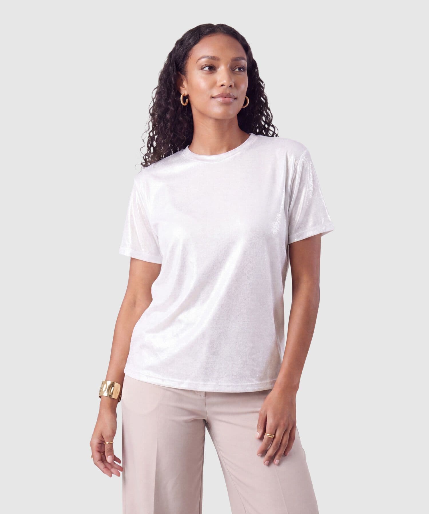 Camiseta Carmín Edición Lino gris humo para mujer, vista principal