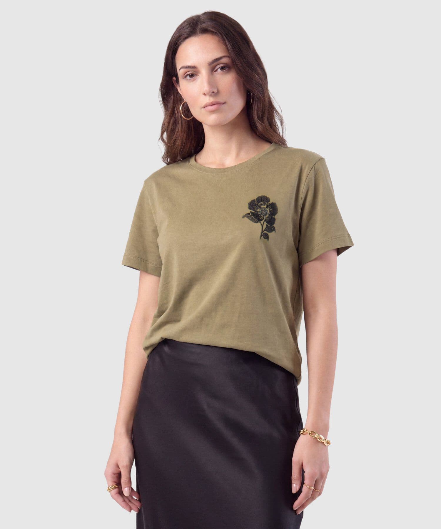 Camiseta Tierra de Noche verde oliva para mujer, vista principal