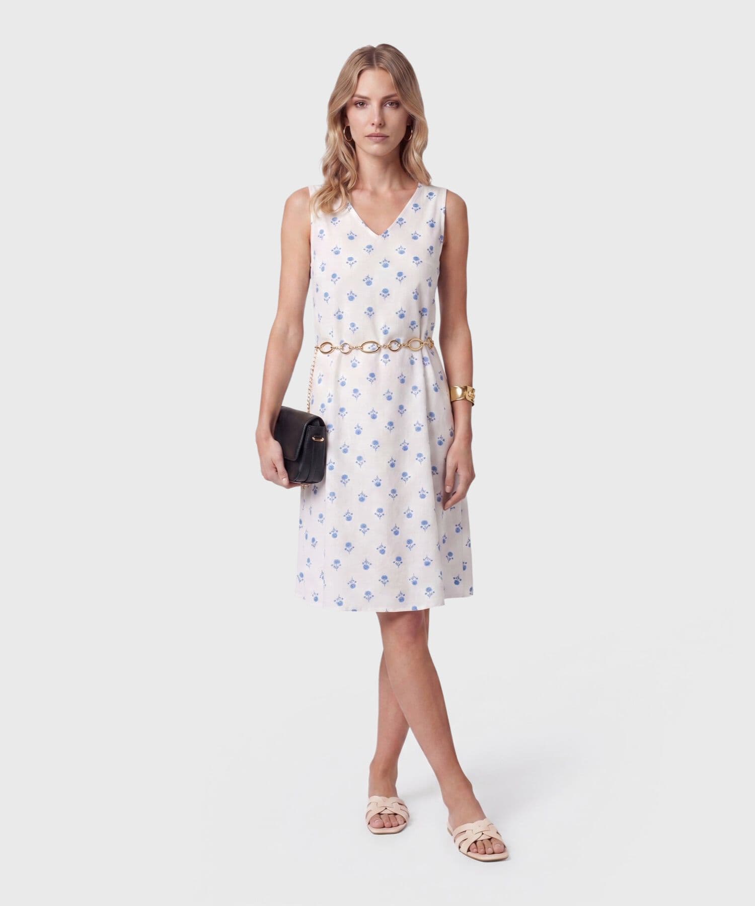 Vestido Andina Relajado blanco para mujer, vista principal