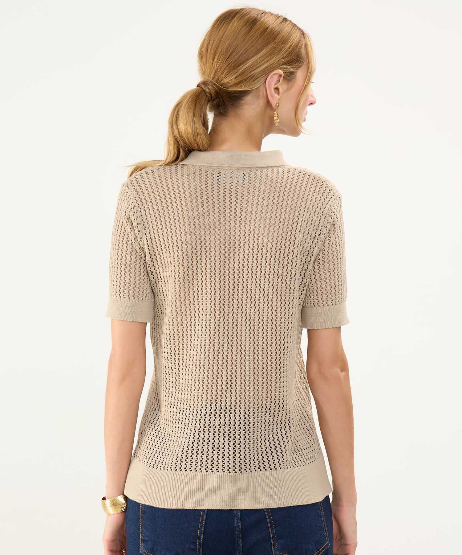 Polo Jacaranda Edición Lino café para mujer, vista 4