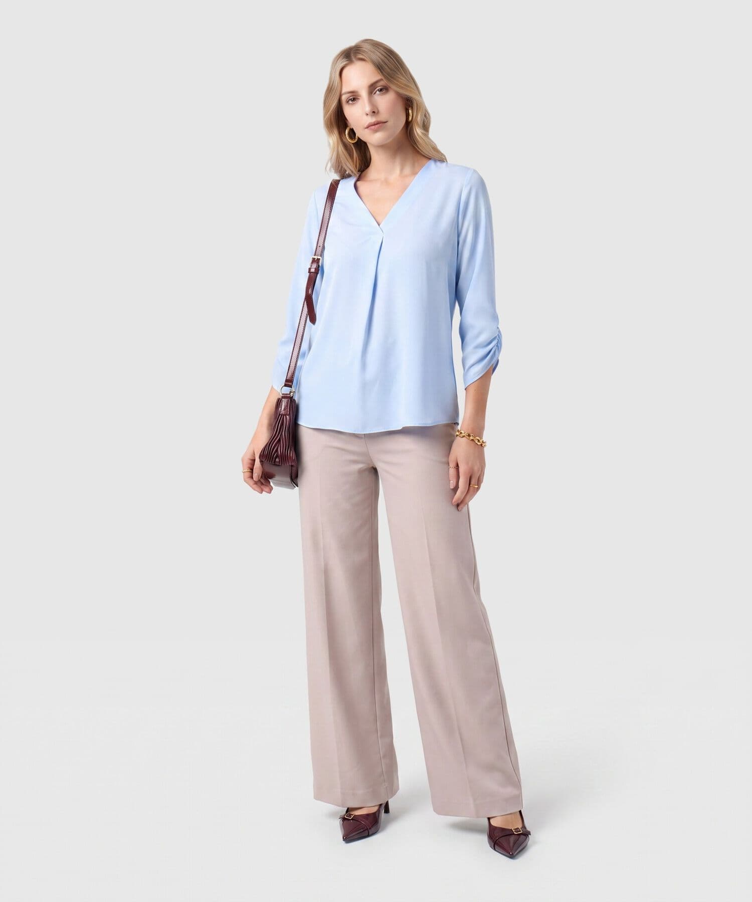 Blusa Violeta Contemporáneo azul marino para mujer, vista 2