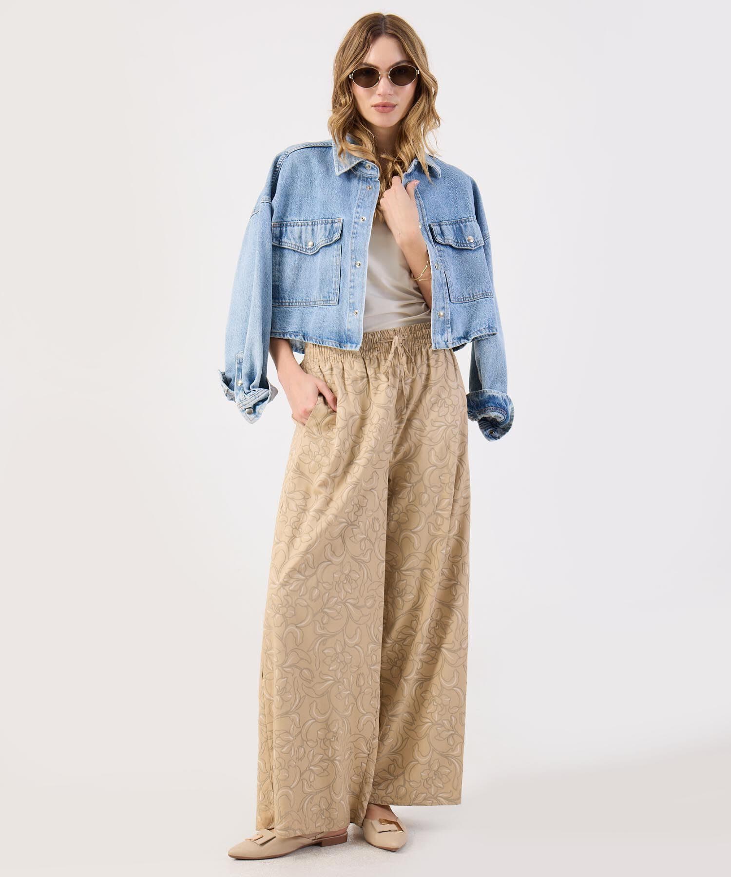 Pantalón Dalia Sastre arena para mujer, vista 2