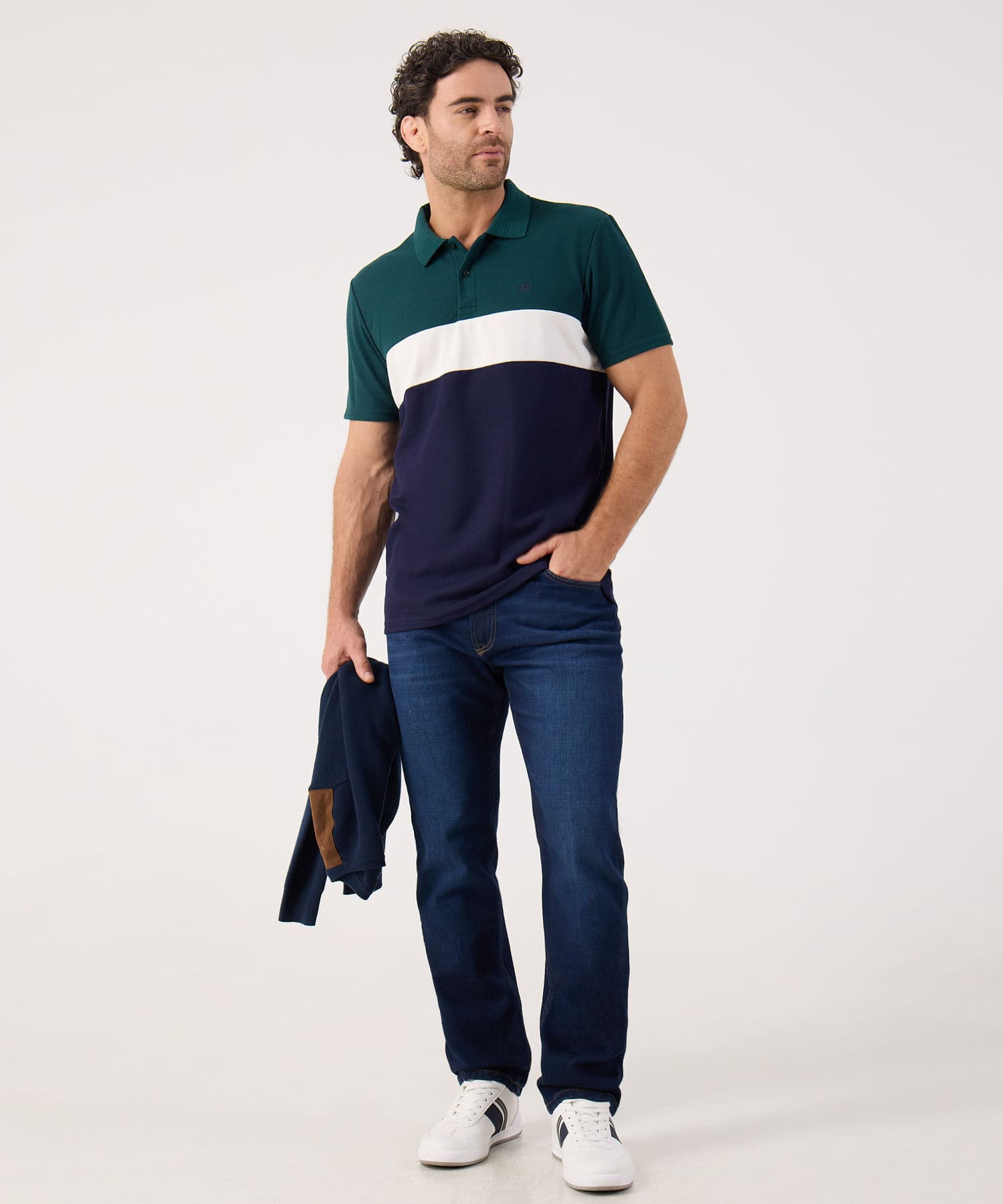Polo Lumbre Clásico verde oliva para hombre, vista 2
