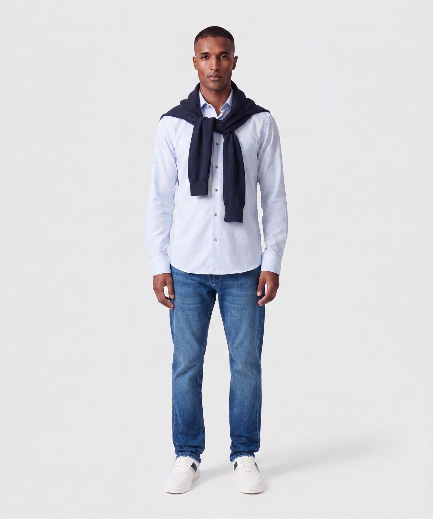 Camisa Tierra Texturizado azul marino para hombre, vista 2